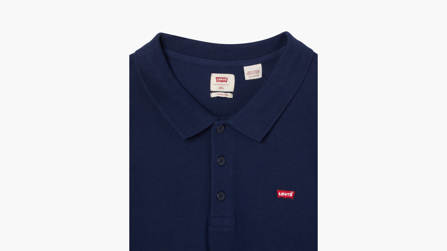 Close-up of Levi's 2xl navy polo with logo