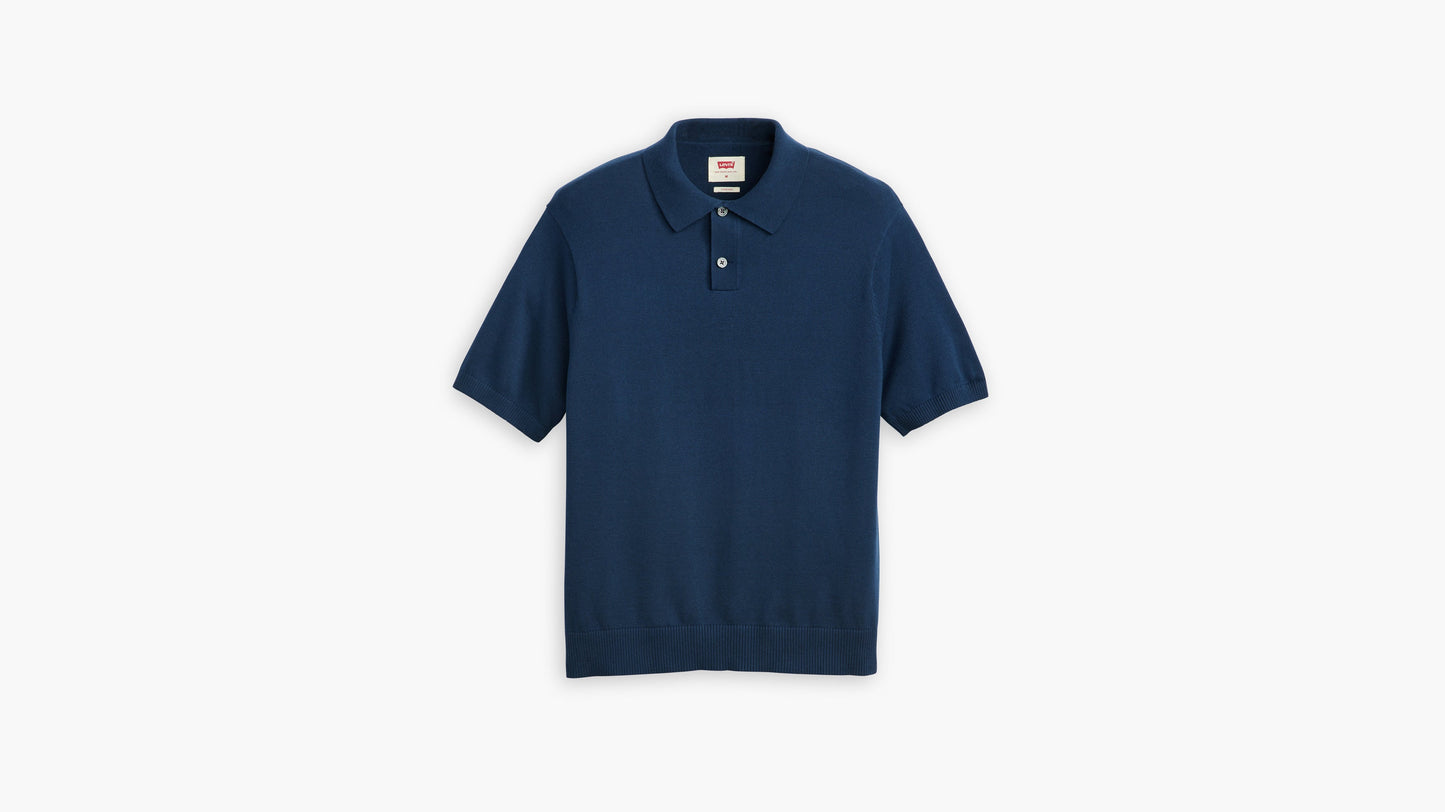 Flat lay of blue Levi's Men's sweater knit polo
