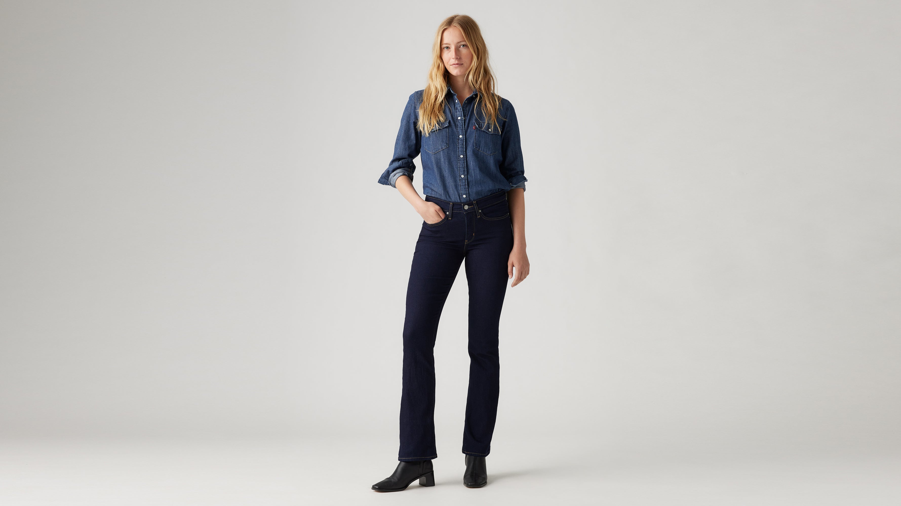 Women's 315 Bootcut Jeans – Sleek Shape in Darkest Sky Wash