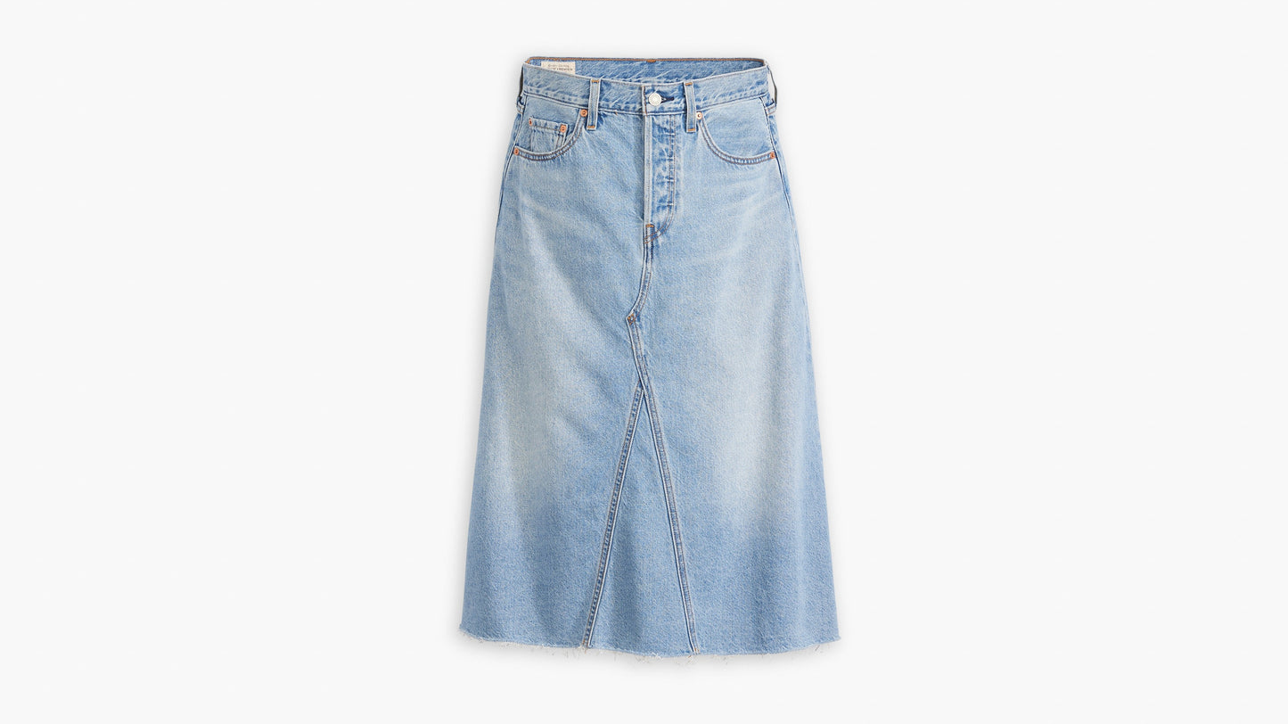 Flat lay of Levi's women's high-rise a-line skirt