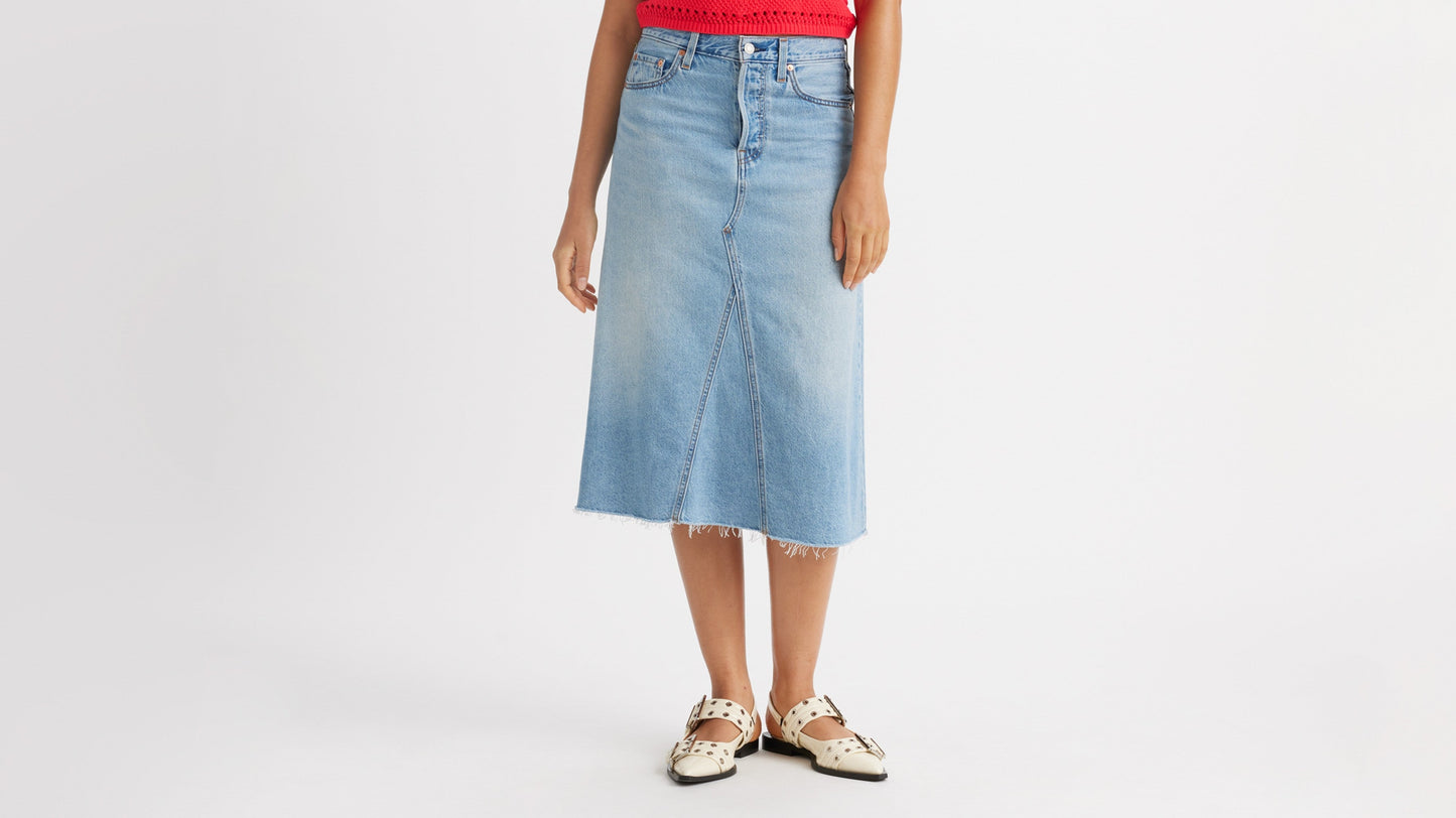 Close-up of Levi's women's high-rise a-line skirt
