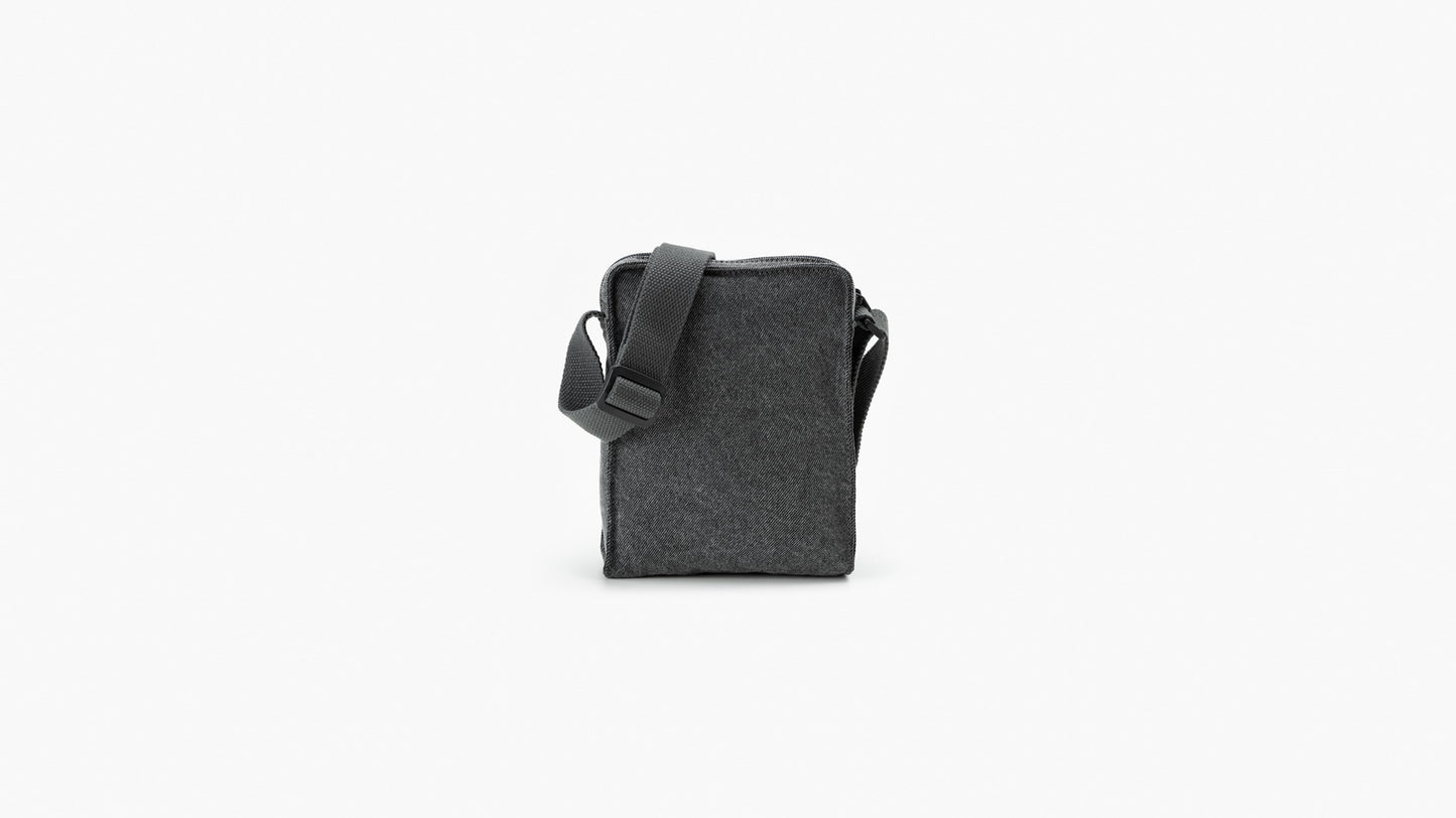 Minimalist charcoal crossbody bag with plain back