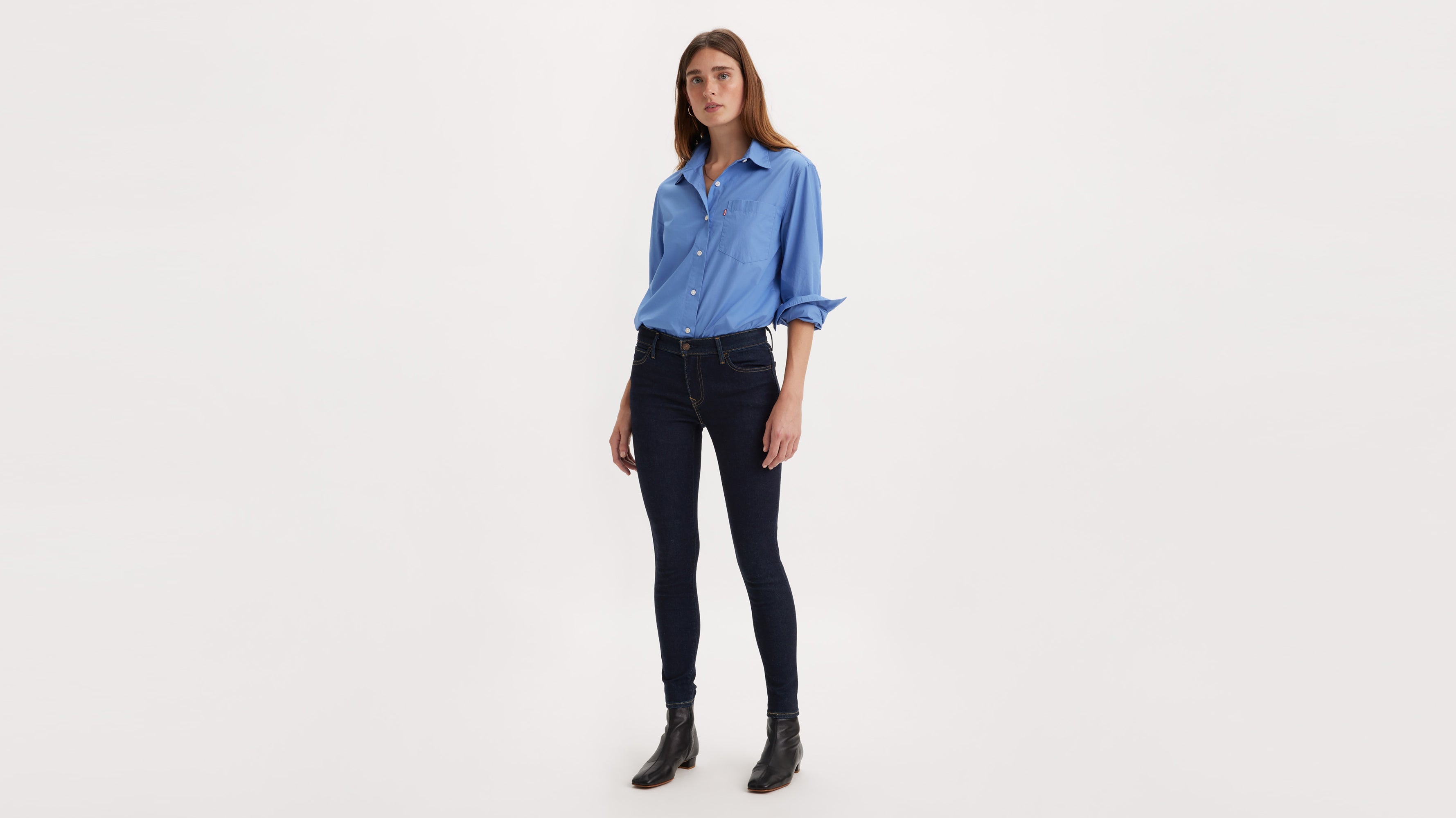 Women's 710 Mid-Rise Super Skinny Jeans Dark Indigo