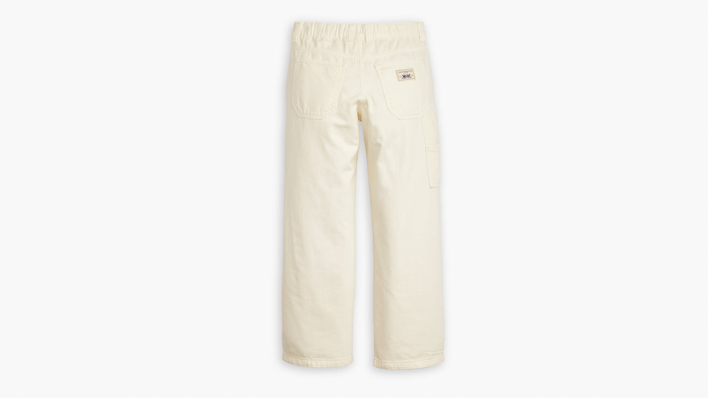 Flat lay of off-white Levi's Women's Baggy Carpenter Jeans, back view