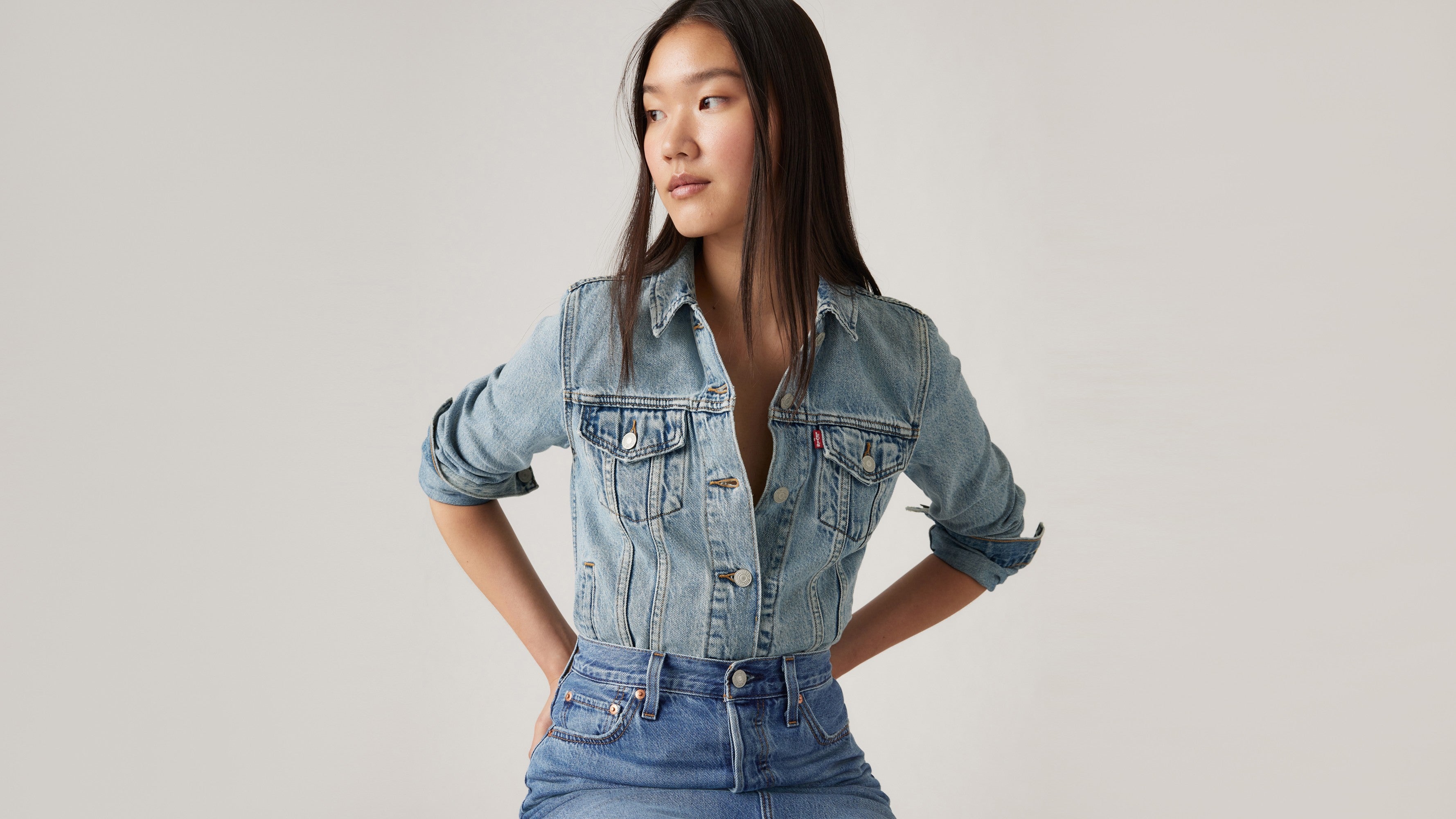 Women s Original Trucker Jacket Med Indigo Worn In