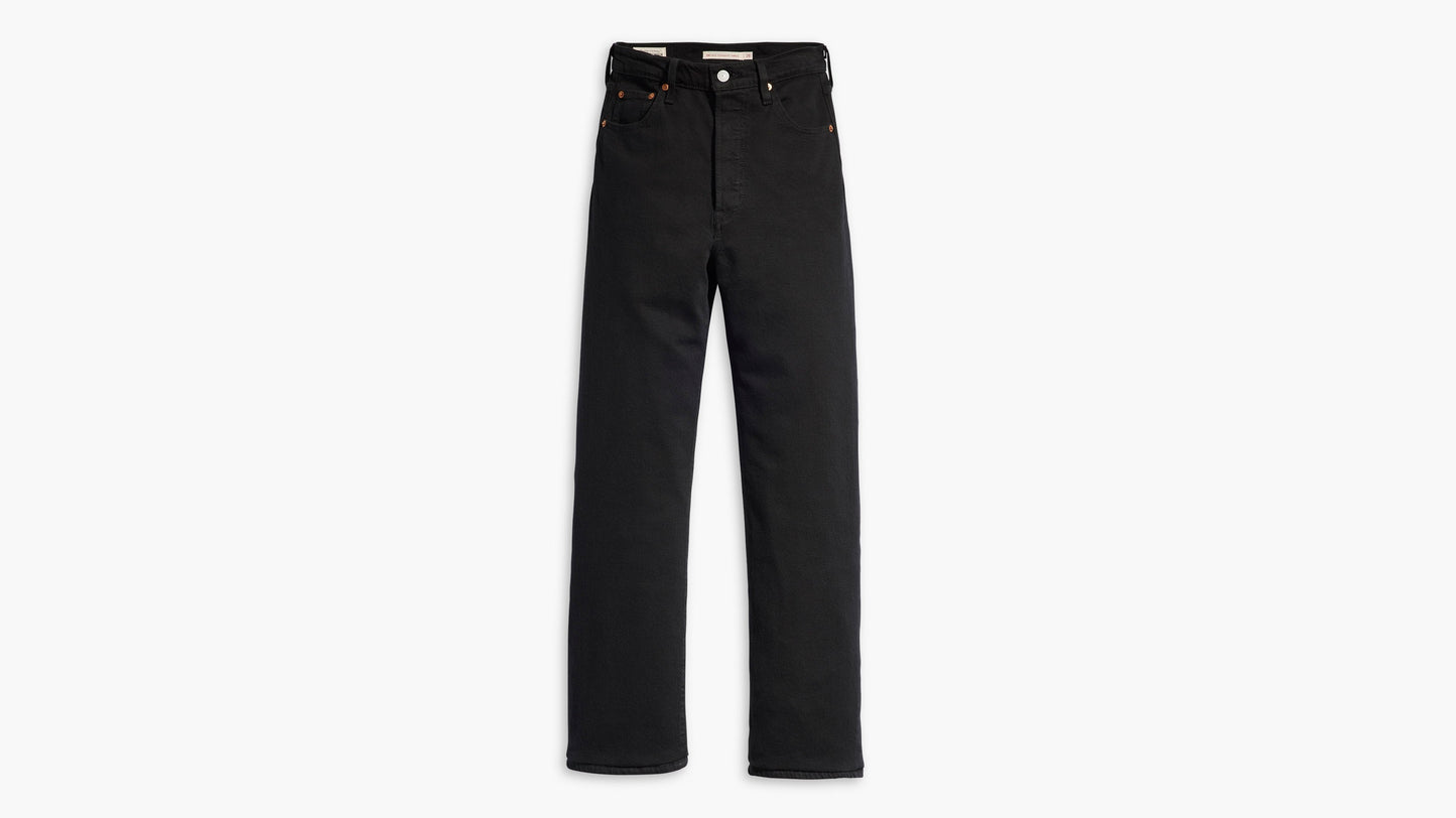 Levi’s Women’s Ribcage Straight Ankle Jeans, Full Front View, Black