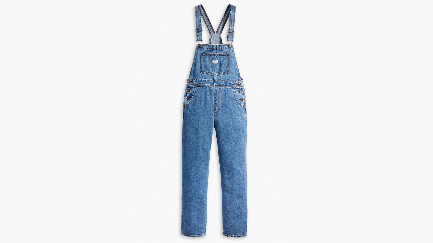 Flat-lay of classic Levi’s denim overalls