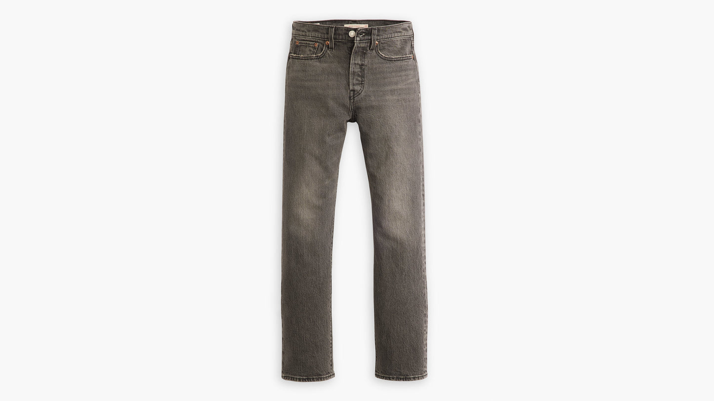 Flat lay of Levi's Women's Wedgie Straight Jeans in grey