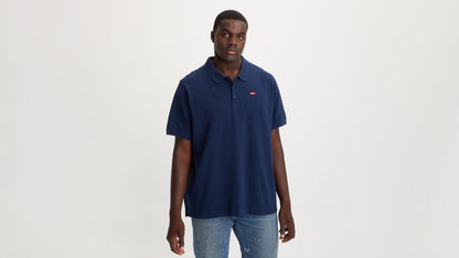 Man in Levi's blue polo shirt, big size