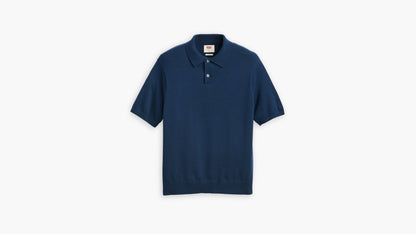 Flat lay of blue Levi's Men's sweater knit polo