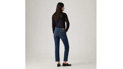 Levi's black mesh sweater and Levi's blue jeans