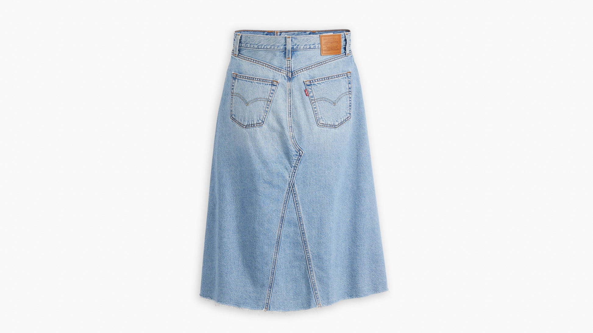 Flat lay of Levi's women's high-rise a-line skirt back view