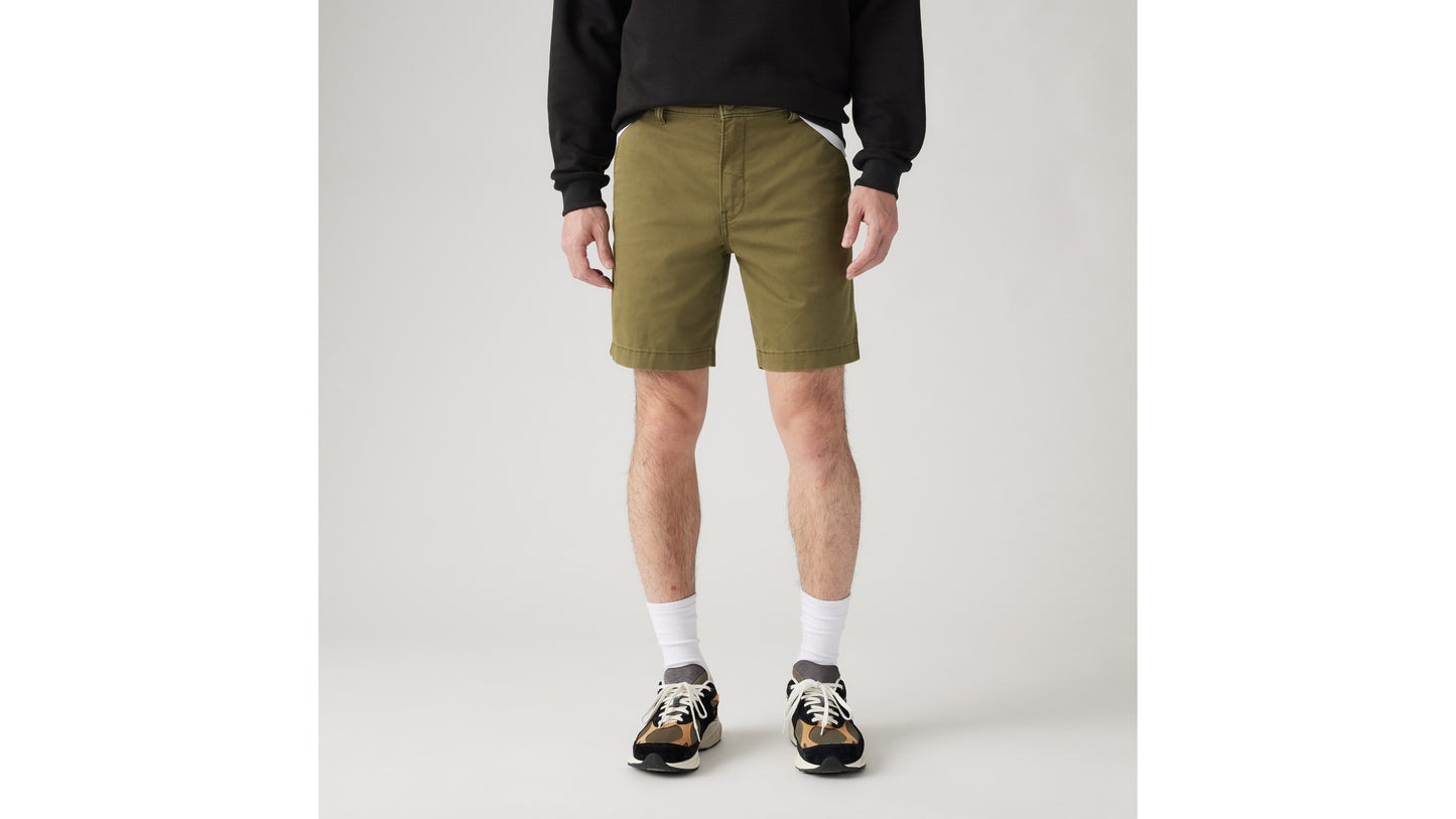 Close-up of olive Levi's men's chino shorts