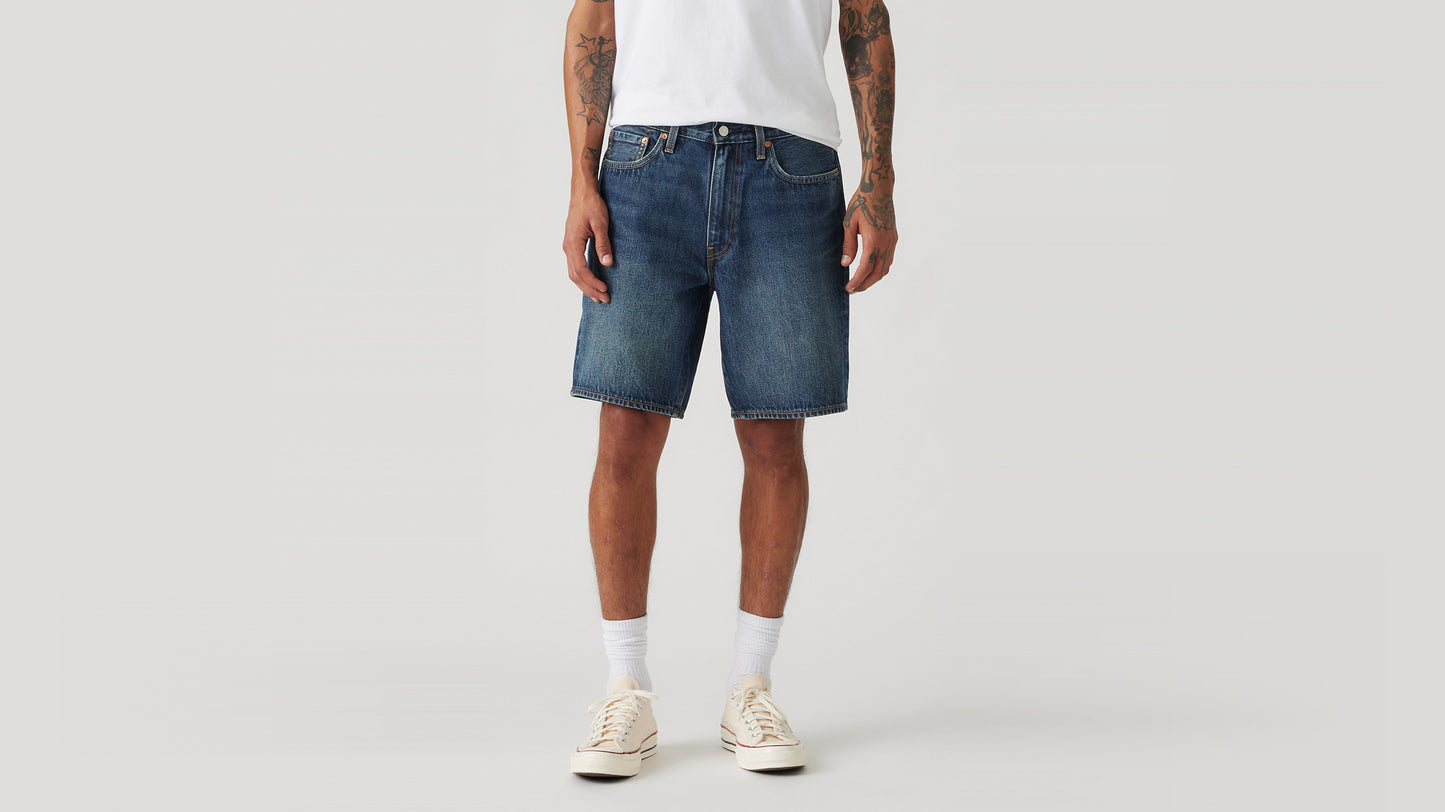 Levi's men's denim shorts with white sneakers