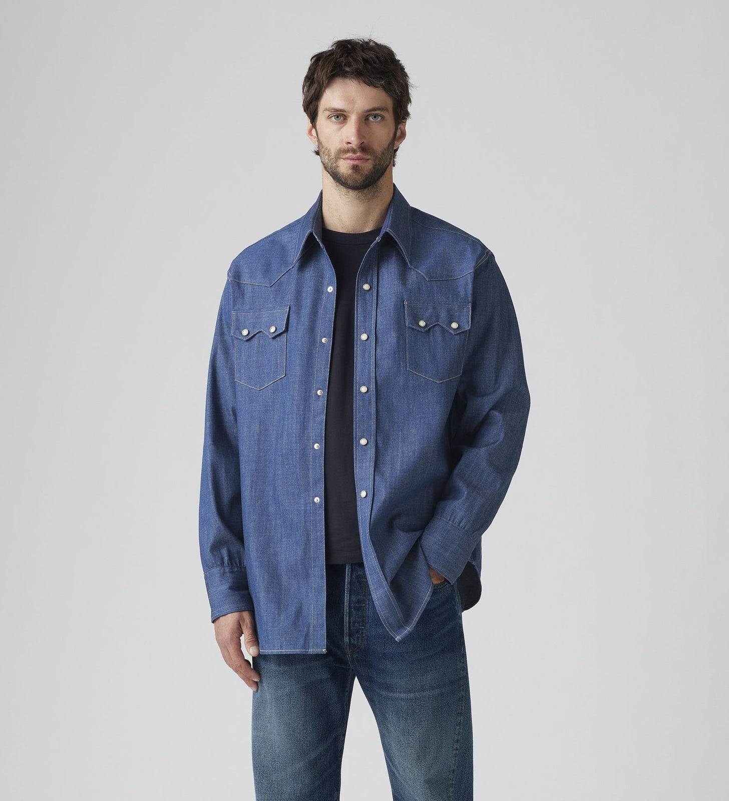 Main 1 - Levi's® Vintage Clothing Men's 1955 Shorthorn Sawtooth Shirt - 001L70002