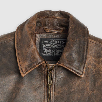 Thumbnail 8 - Levi's® Men's Clayton Leather Aviator Jacket - 003AU0000