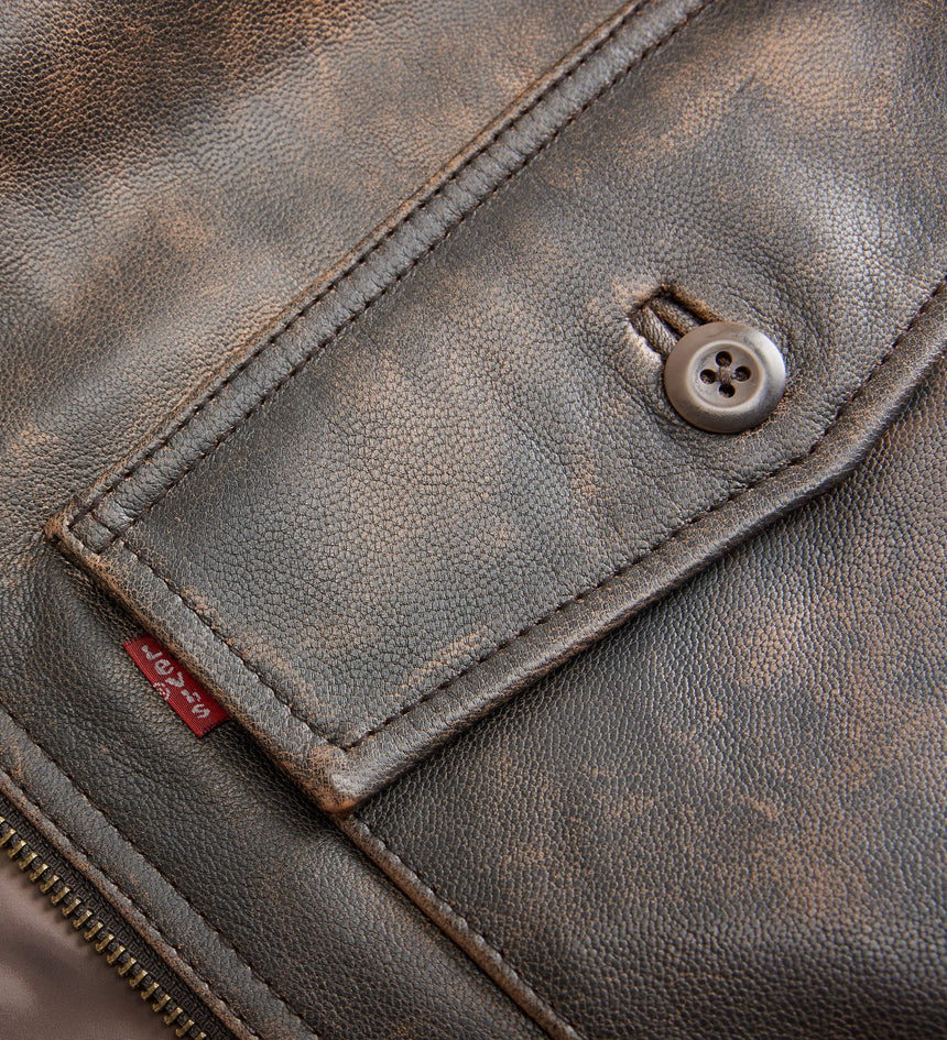 Main 9 - Levi's® Men's Clayton Leather Aviator Jacket - 003AU0000