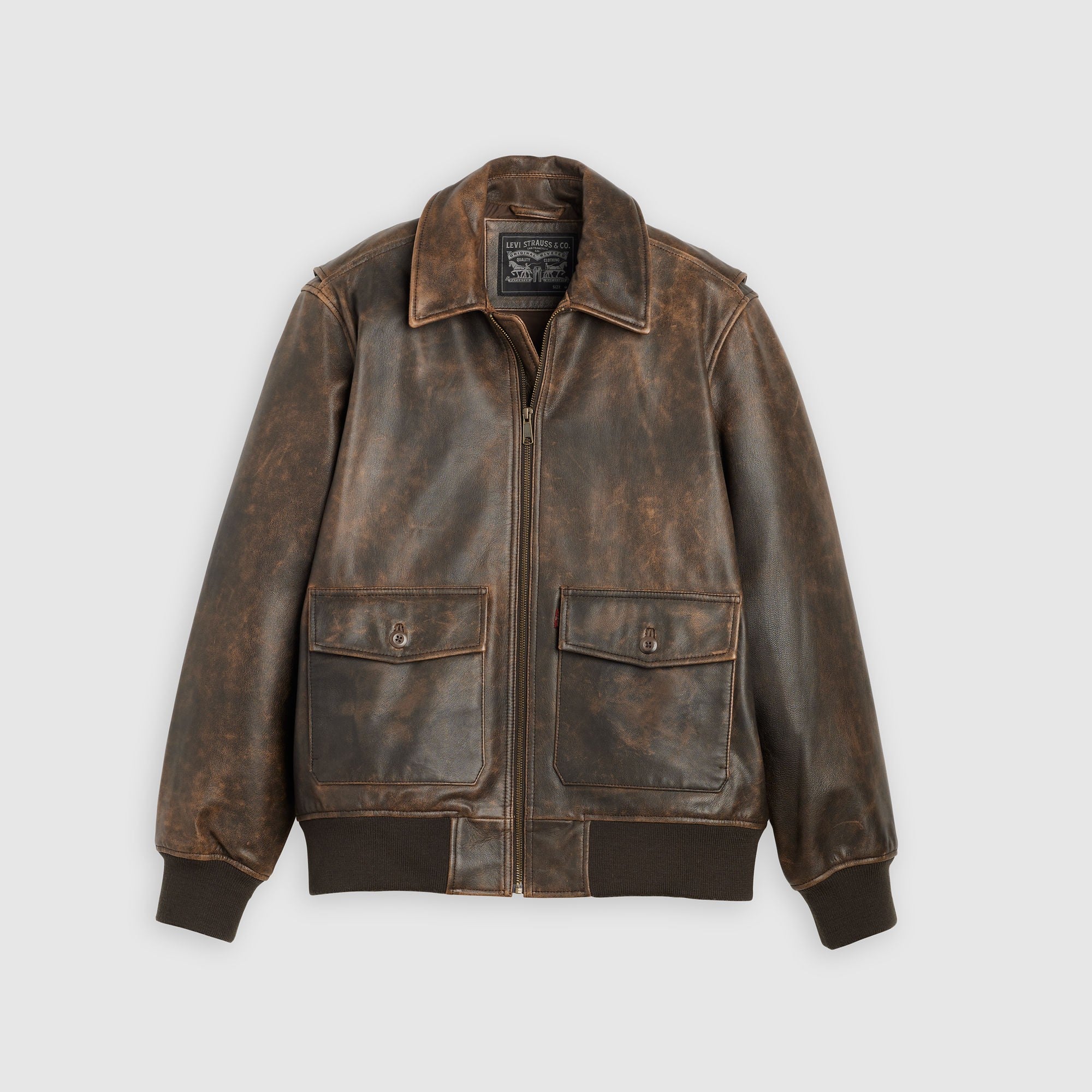 LEVI'S® CLAYTON LEATHER AVIATOR JACKET Levi's® Men's Clayton Leather Aviator Jacket