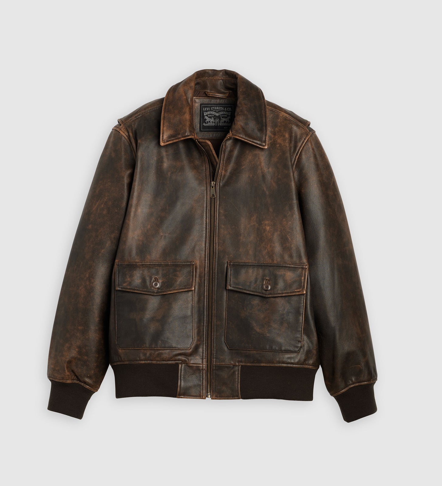 Main 6 - Levi's® Men's Clayton Leather Aviator Jacket - 003AU0000