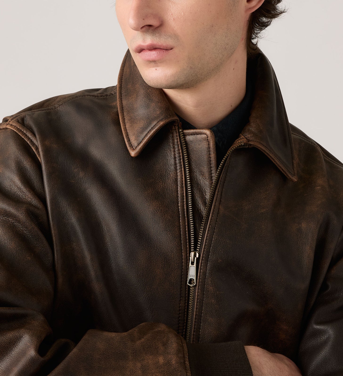 Main 5 - Levi's® Men's Clayton Leather Aviator Jacket - 003AU0000