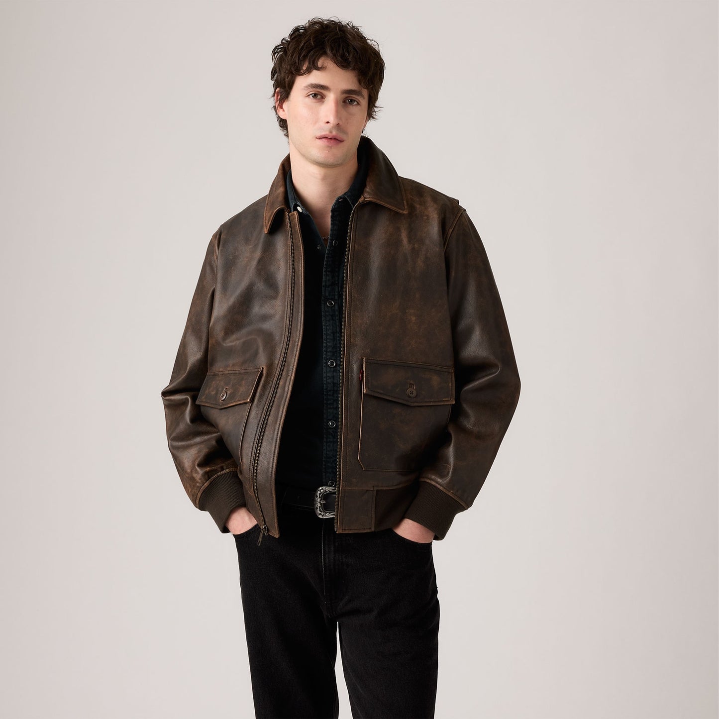 Levi's® Men's Clayton Leather Aviator Jacket