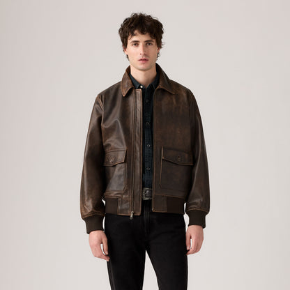 Thumbnail 1 - Levi's® Men's Clayton Leather Aviator Jacket - 003AU0000