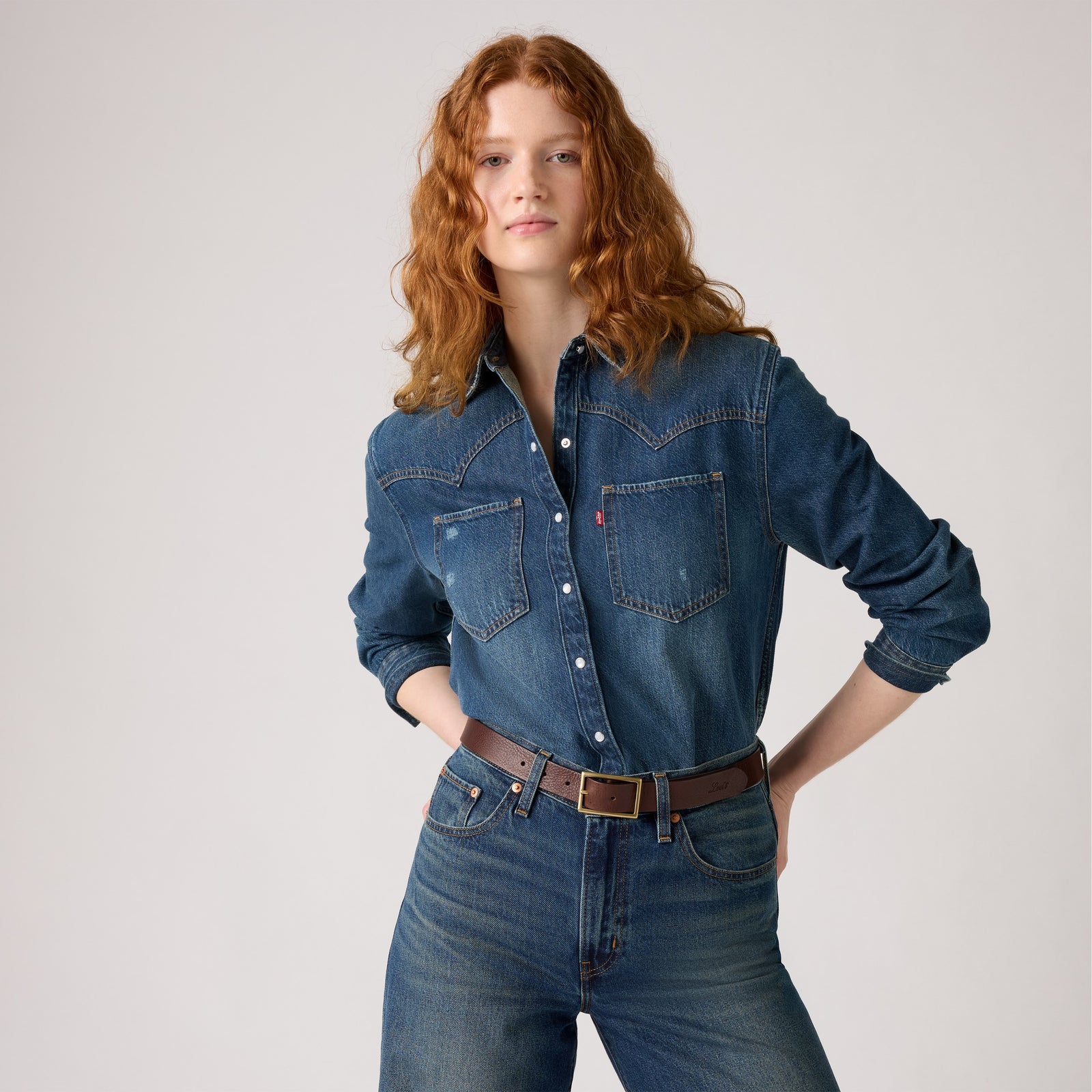 Main 1 - Levi's® Women's Rectangle Buckle Belt SCL - 