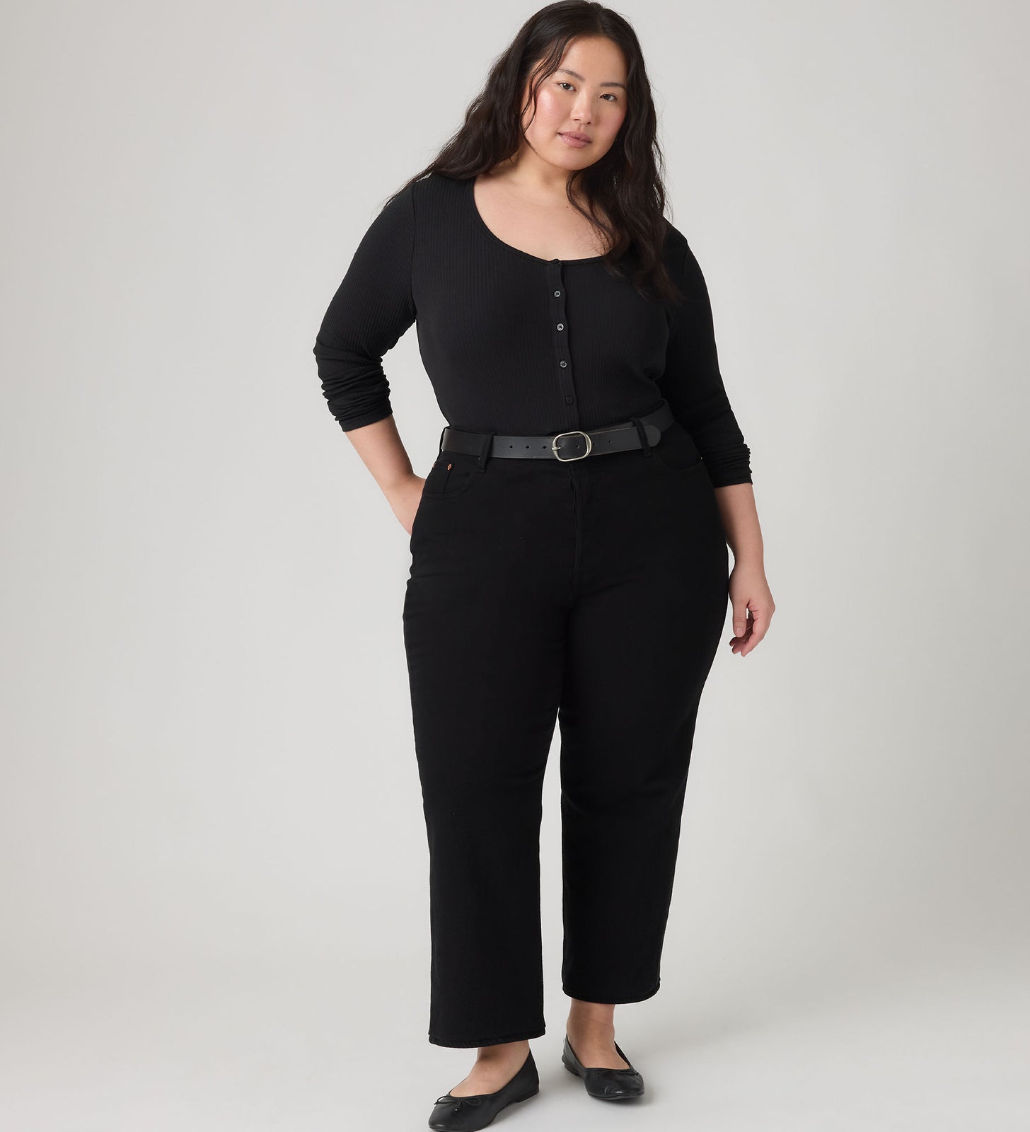 Main 5 - Levi's® Women's Austen Button-Up Long-Sleeve Top (Plus Size) - 009AZ0000