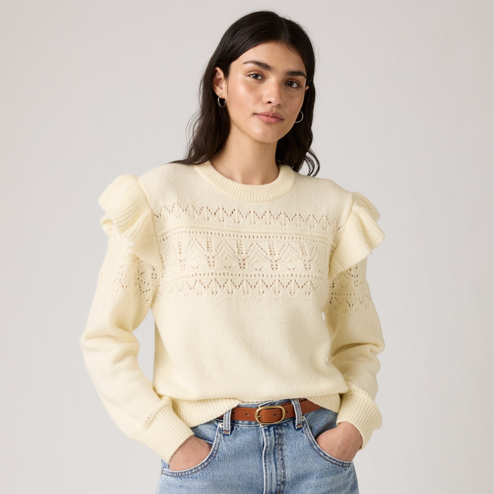Main 1 - Levi's® Women's Shane Flutter Sleeve Sweater SCL - 
