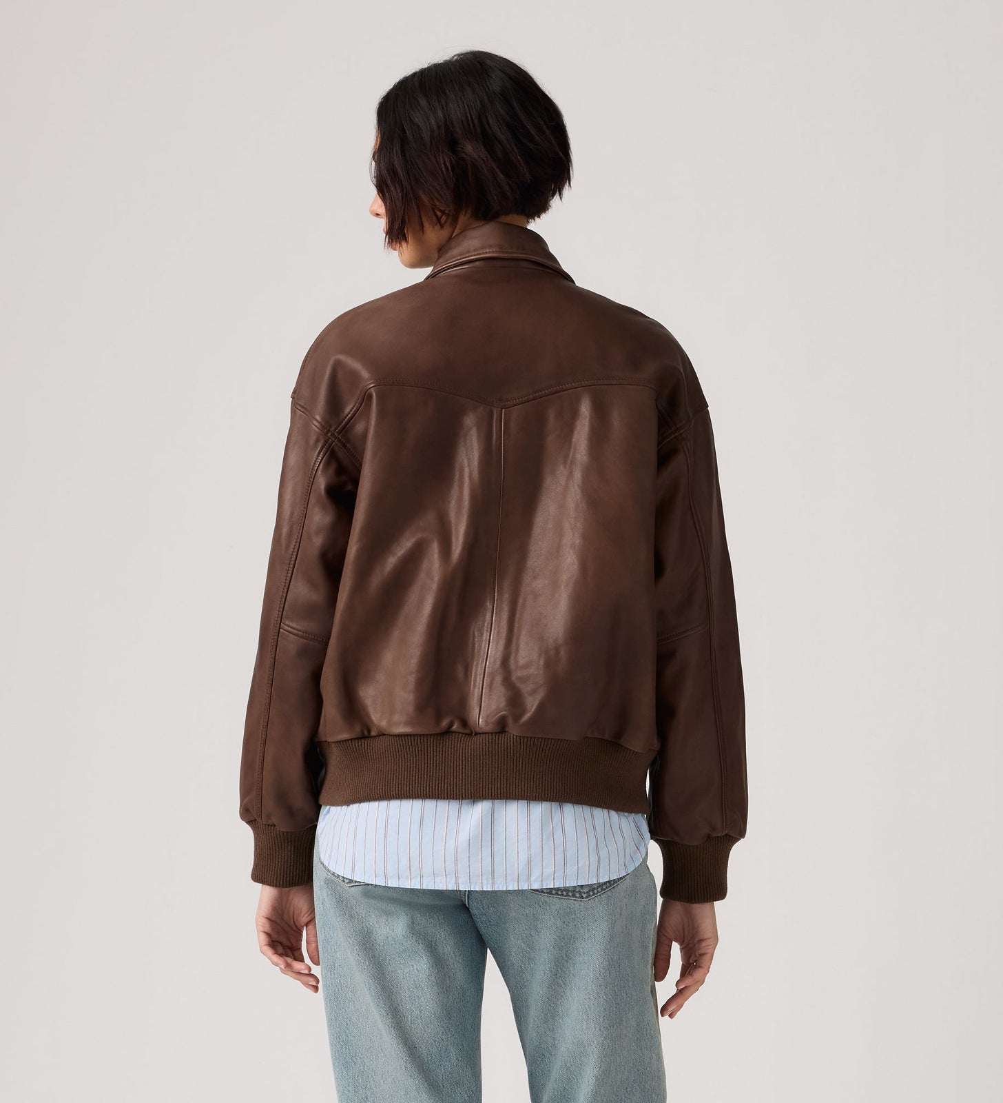 Main 3 - Levi's® Women's Genuine Leather Kennedy Dad Jacket - 003G60003