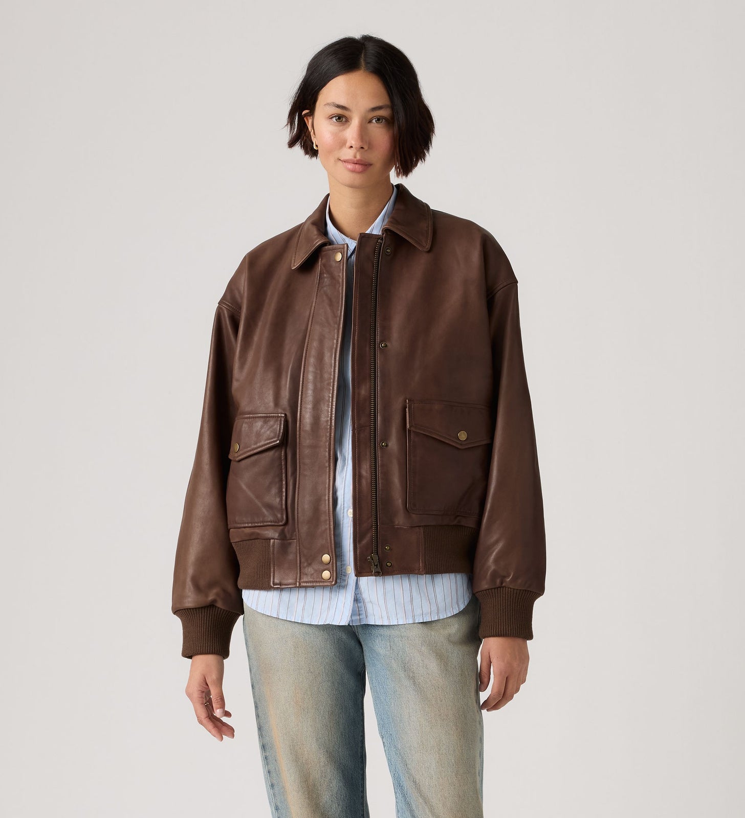 Main 2 - Levi's® Women's Genuine Leather Kennedy Dad Jacket - 003G60003