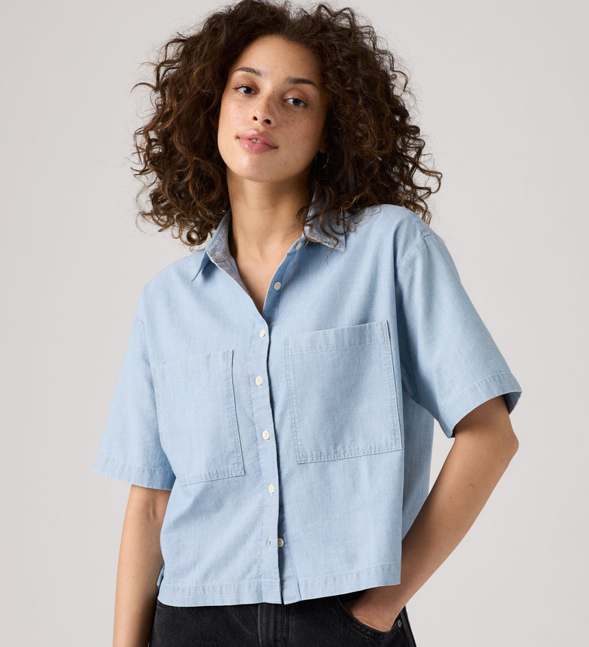Main 3 - Levi's® Women's Harlie Short-Sleeve Cropped Shirt - 003QI0000