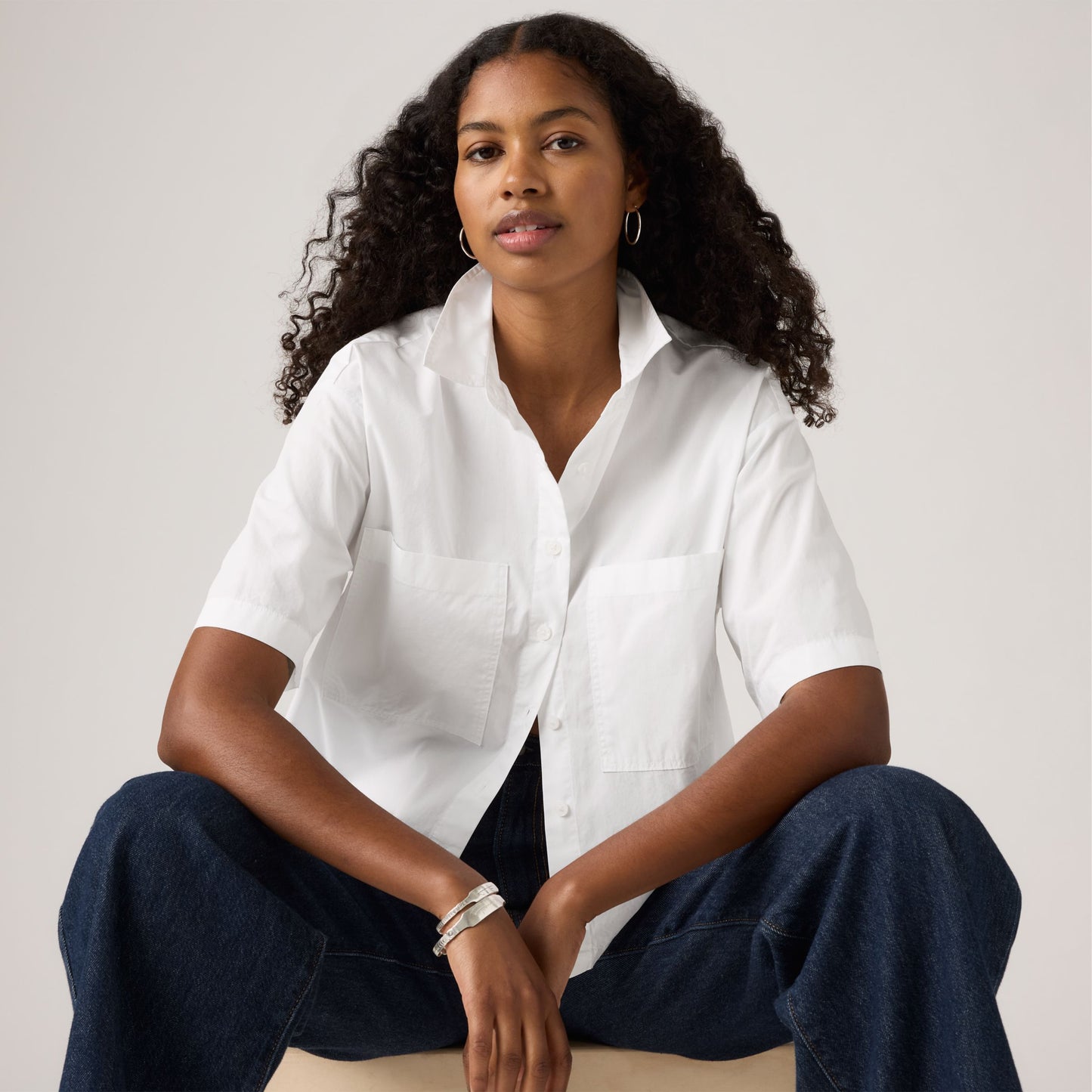 Levi's® Women's Harlie Short-Sleeve Cropped Shirt