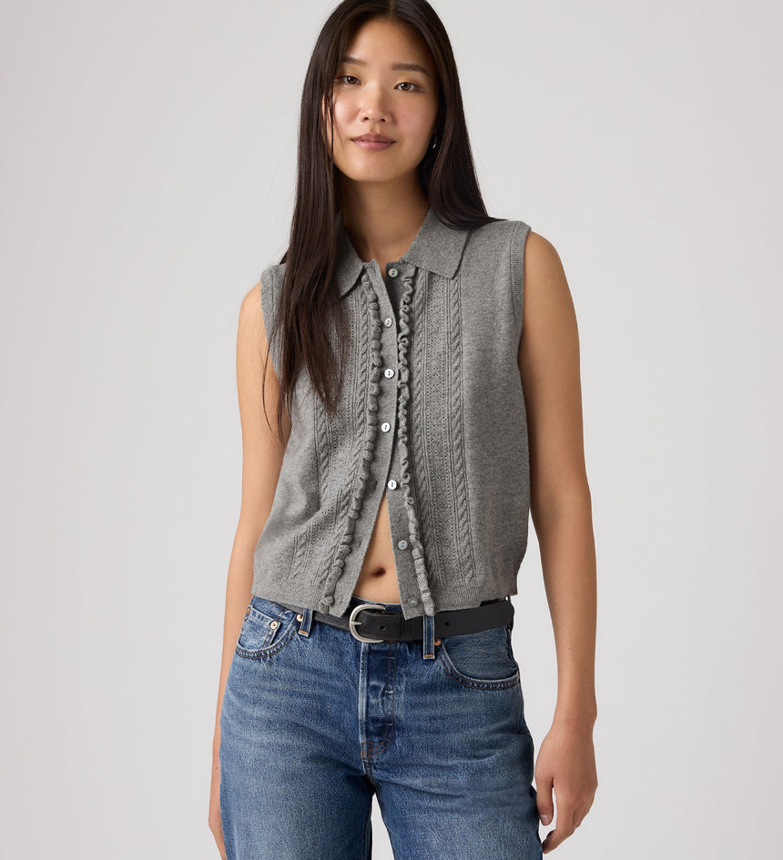 Main 4 - Levi's® Women's Supersoft Mini Ruffle Vest Top - 005A70000