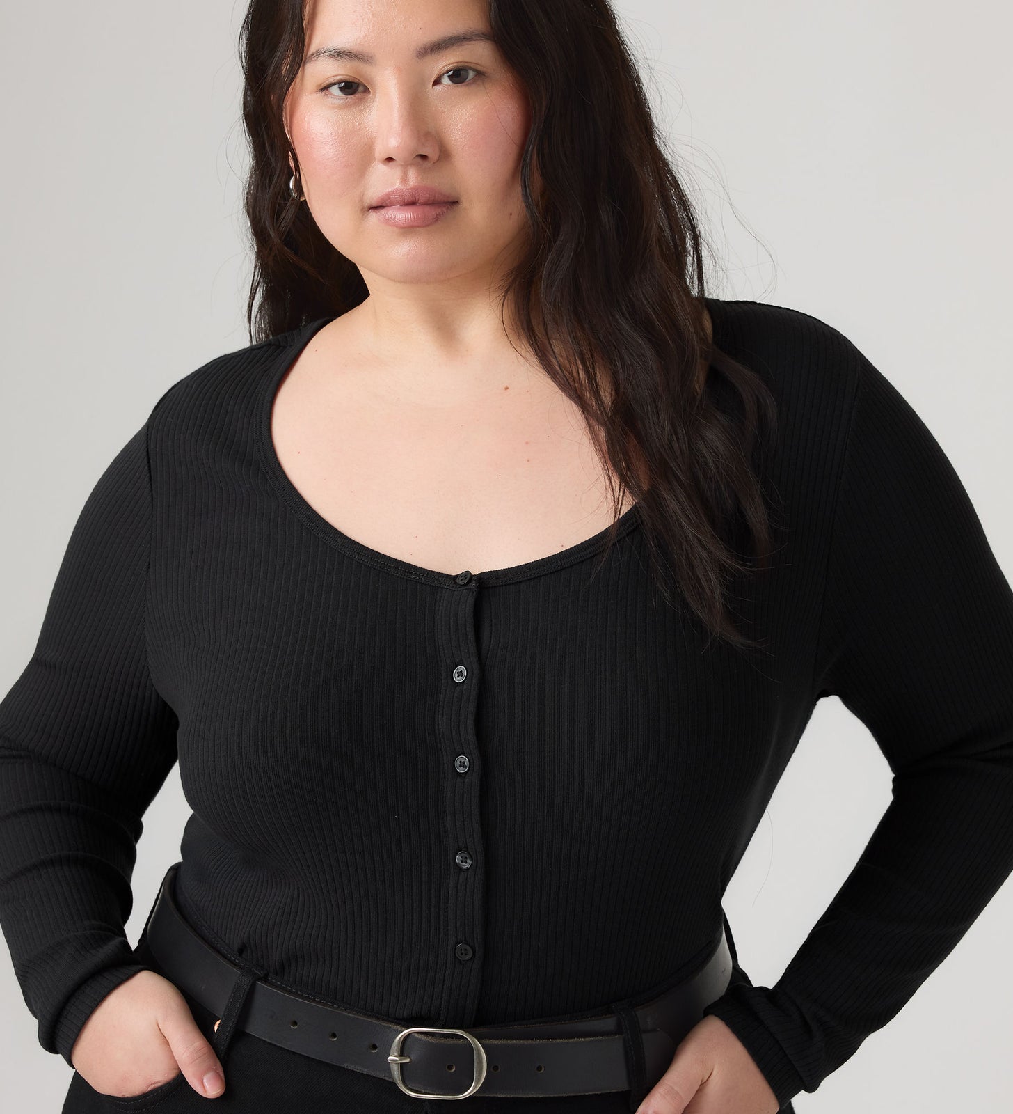 Main 1 - Levi's® Women's Austen Button-Up Long-Sleeve Top (Plus Size) - 009AZ0000
