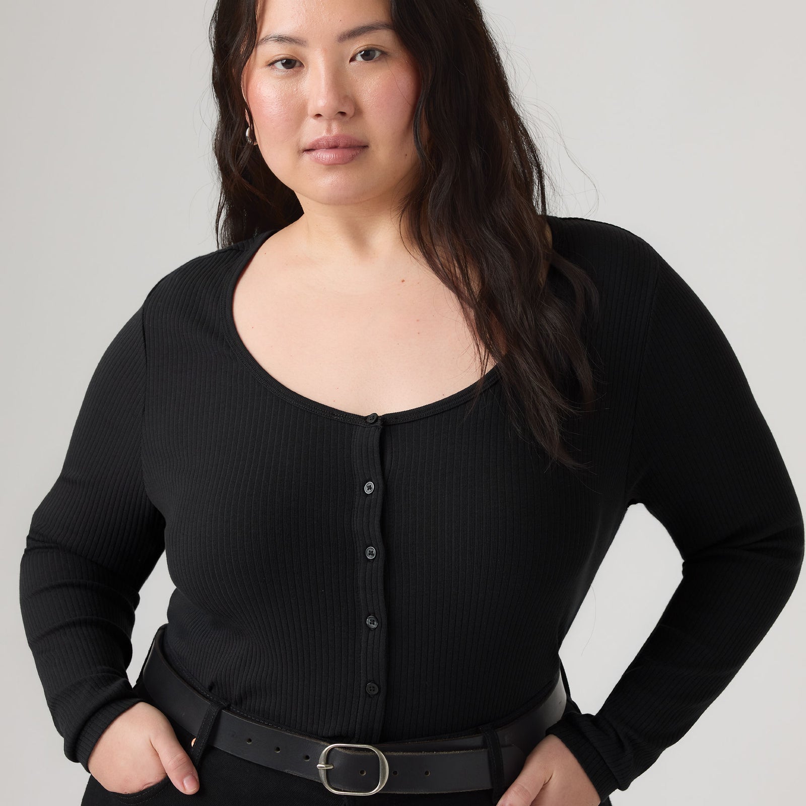 Main 1 - Levi's® Women's Austen Button-Up Long-Sleeve Top (Plus Size) - 009AZ0000