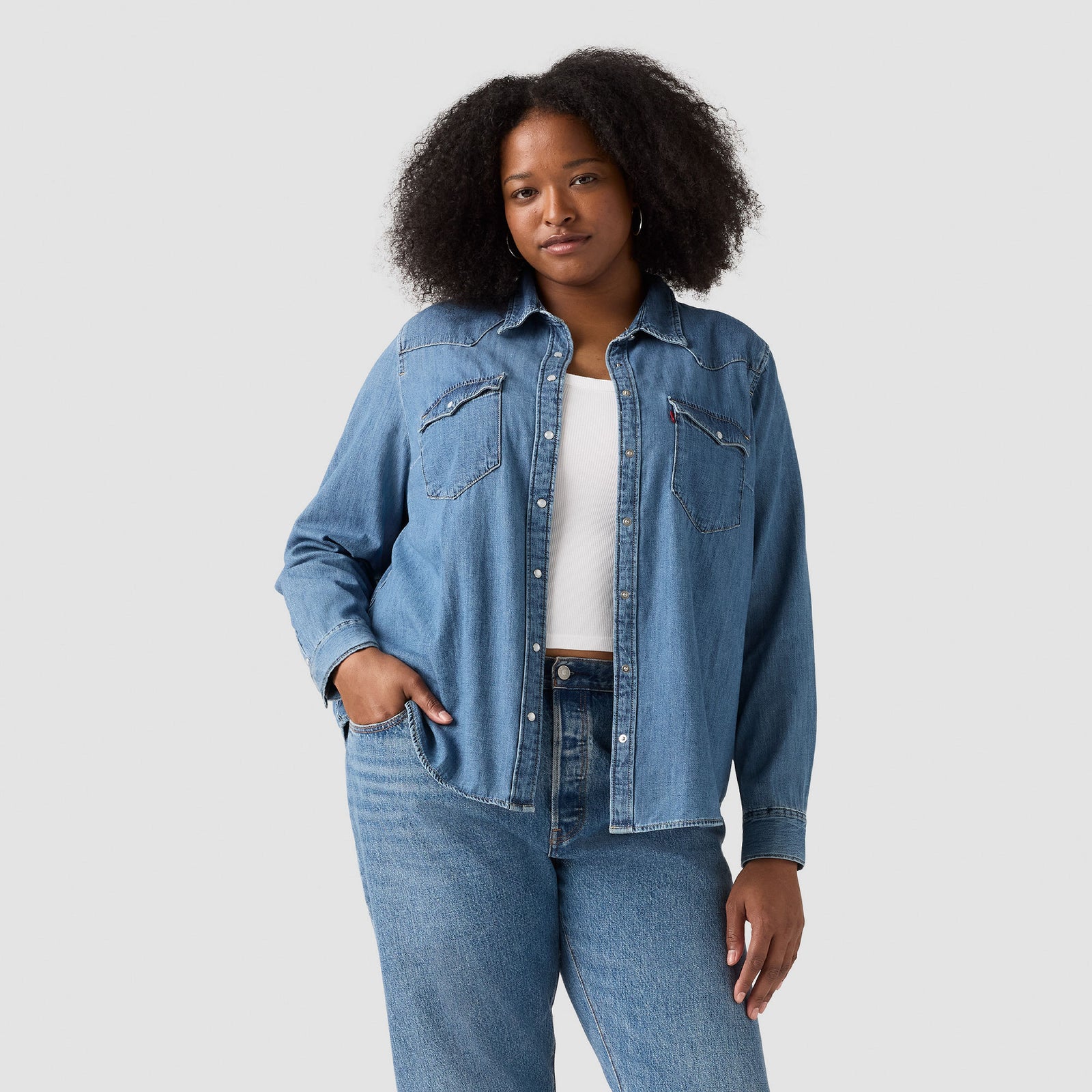 Main 1 - Levi's® Women's Essential Western Shirt (Plus Size) - 577840006