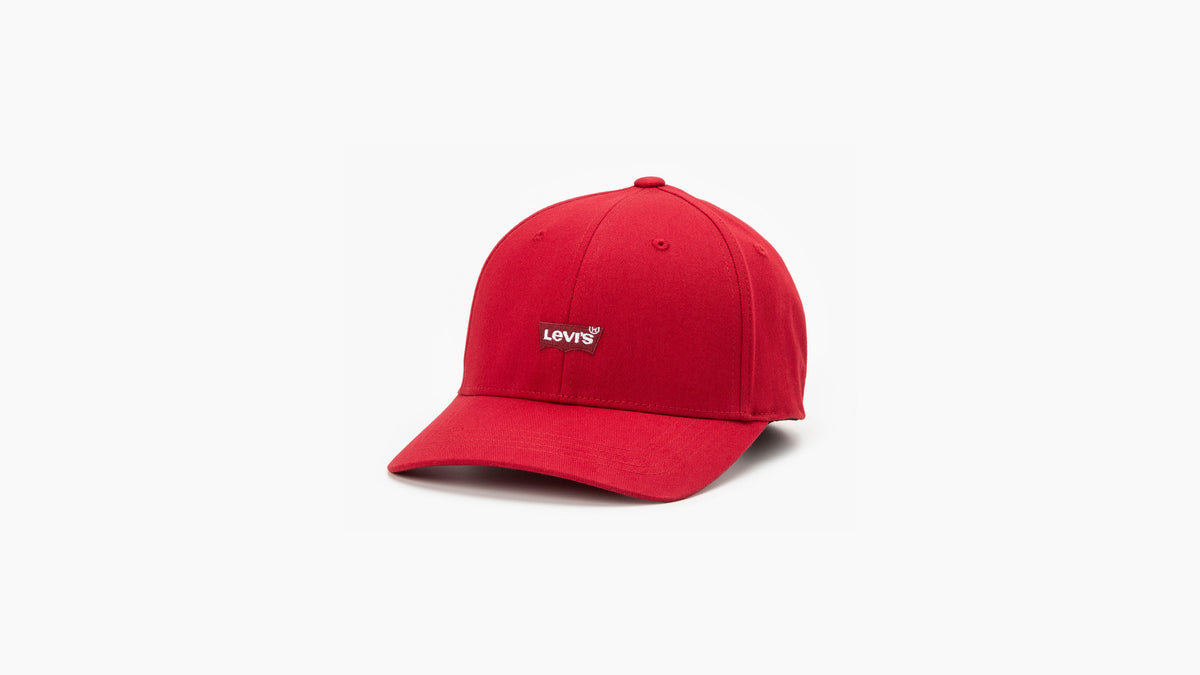 Bold red Levi’s cap with curved brim and signature branding
