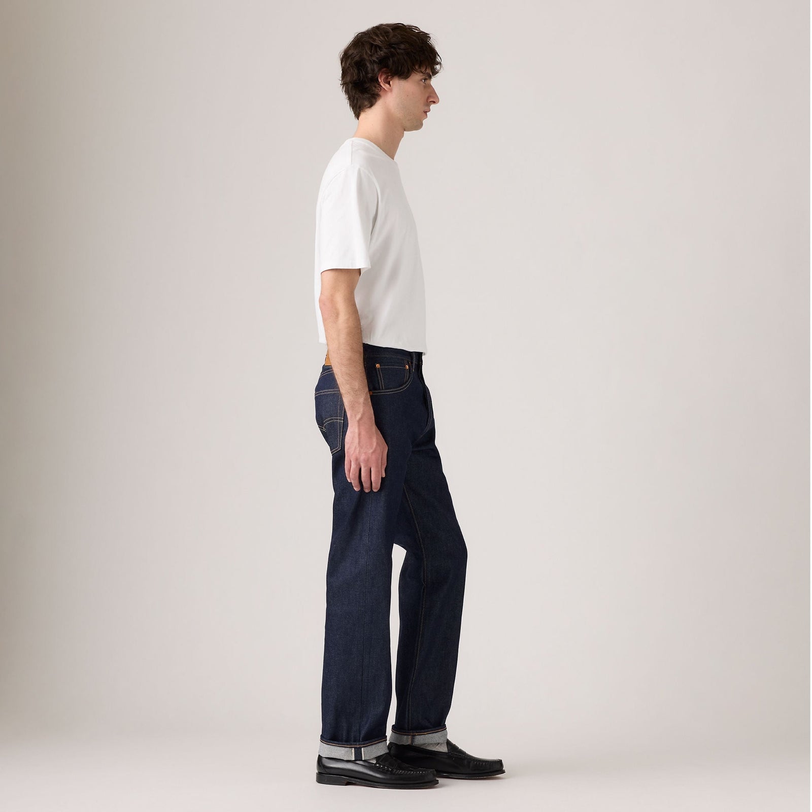 Main 4 - Levi's® Men's 501® Original Shrink-to-Fit™ Selvedge Jeans - 005013722