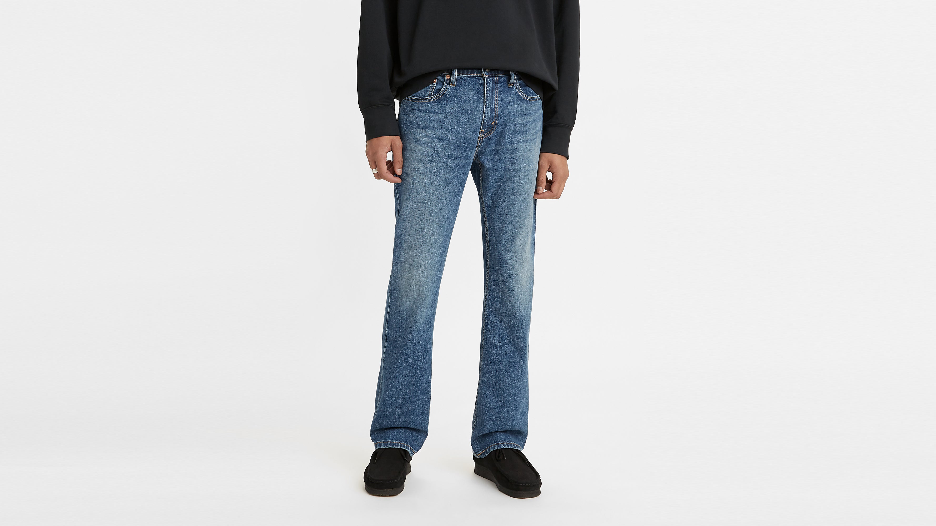 Men s 527 Slim Bootcut Jeans In Med Indigo Worn In