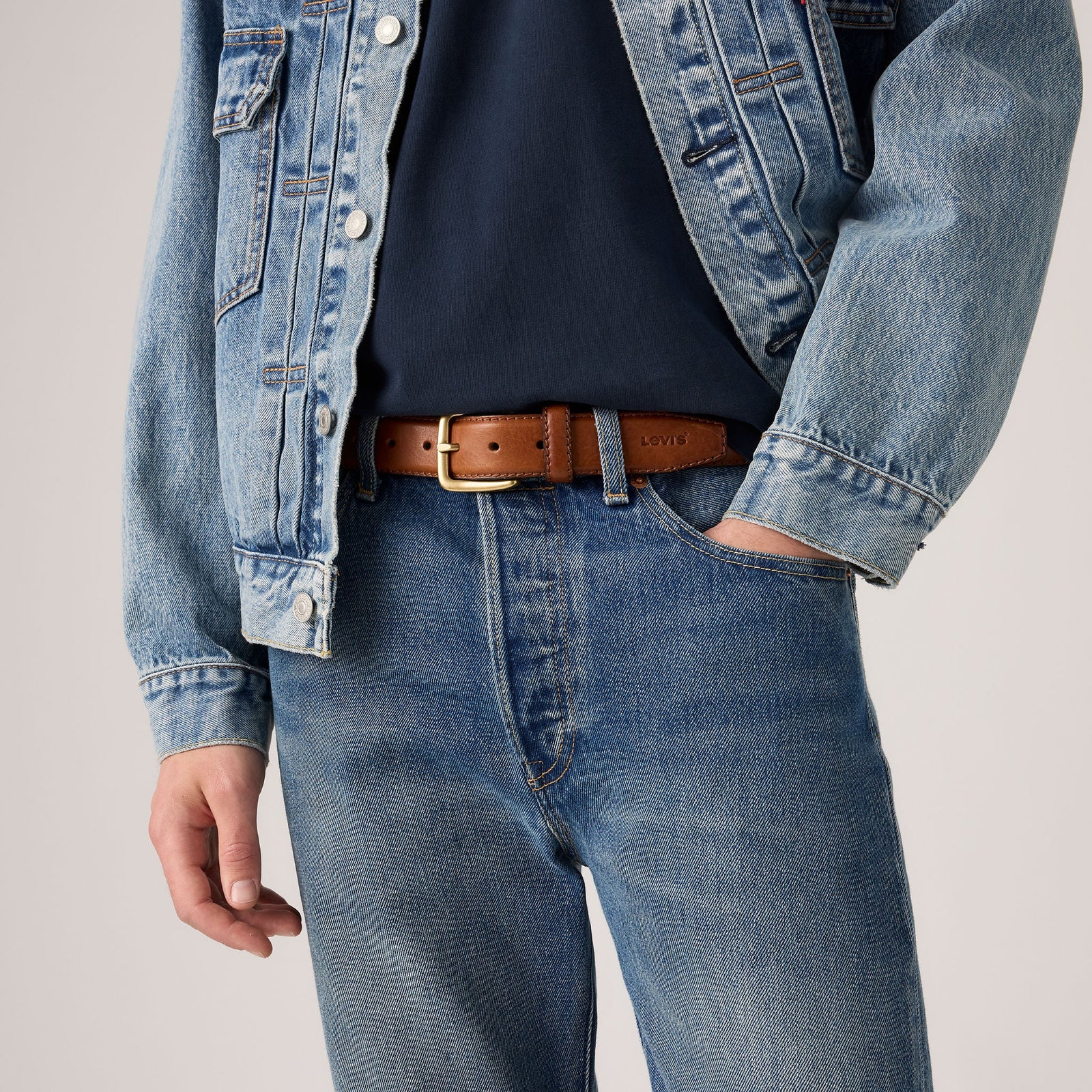Main 1 - Levi's® Men's Finn Feather Edge Belt - 007YU0000