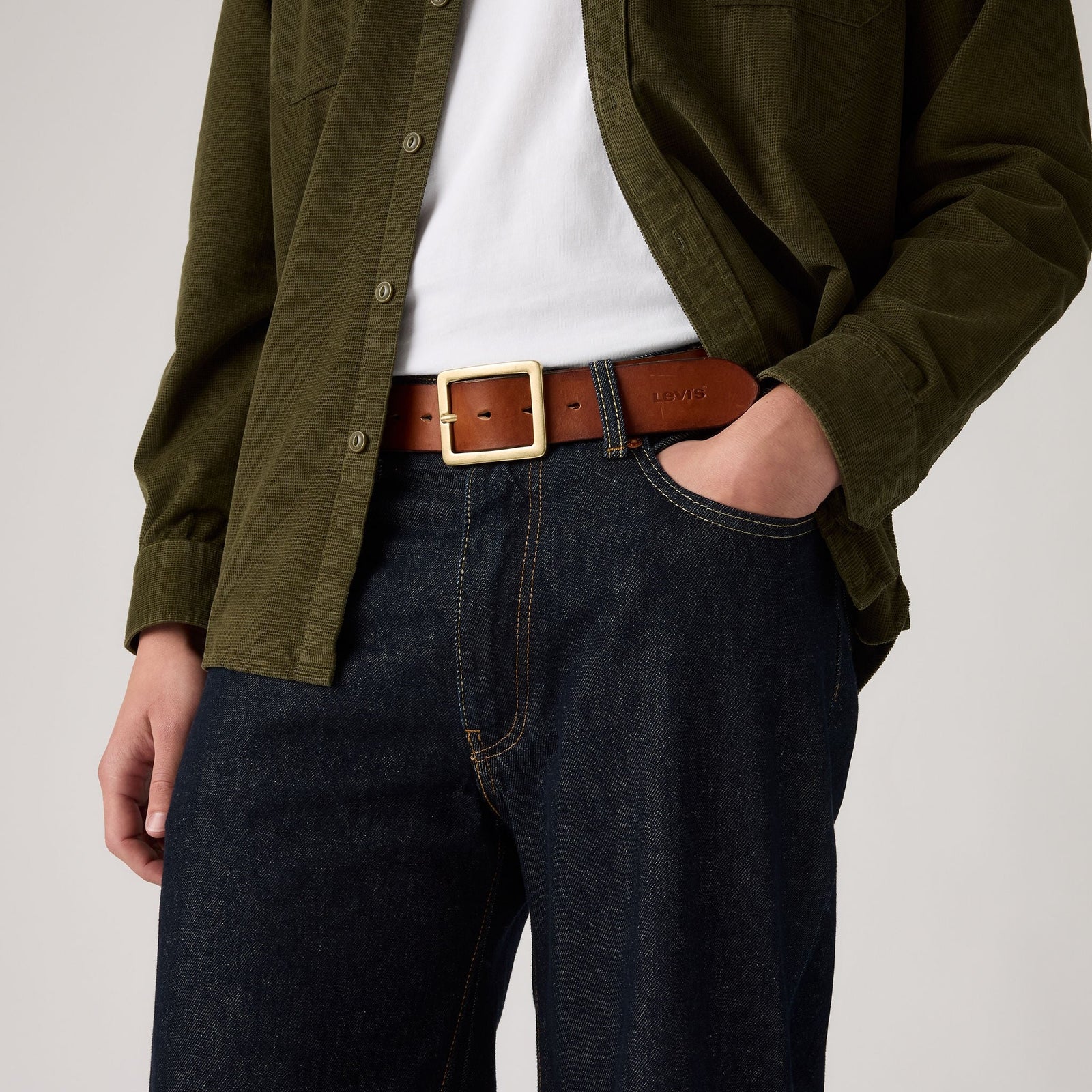 Main 1 - Levi's® Men's Mason Center Bar Belt - 007YW0001