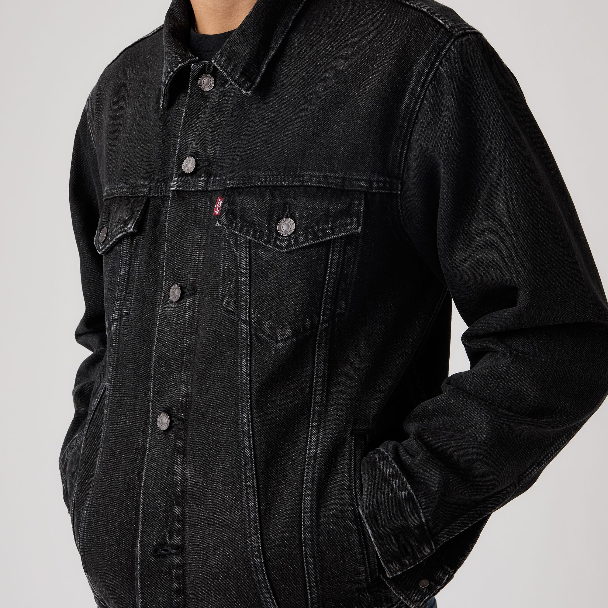 k*z様 Levi's PREMIUM BLACK TYPEII TRUCKER PREMIUM BLACK TYPEⅡ TRUCKER LEATHER JACKET – リーバイス®公式