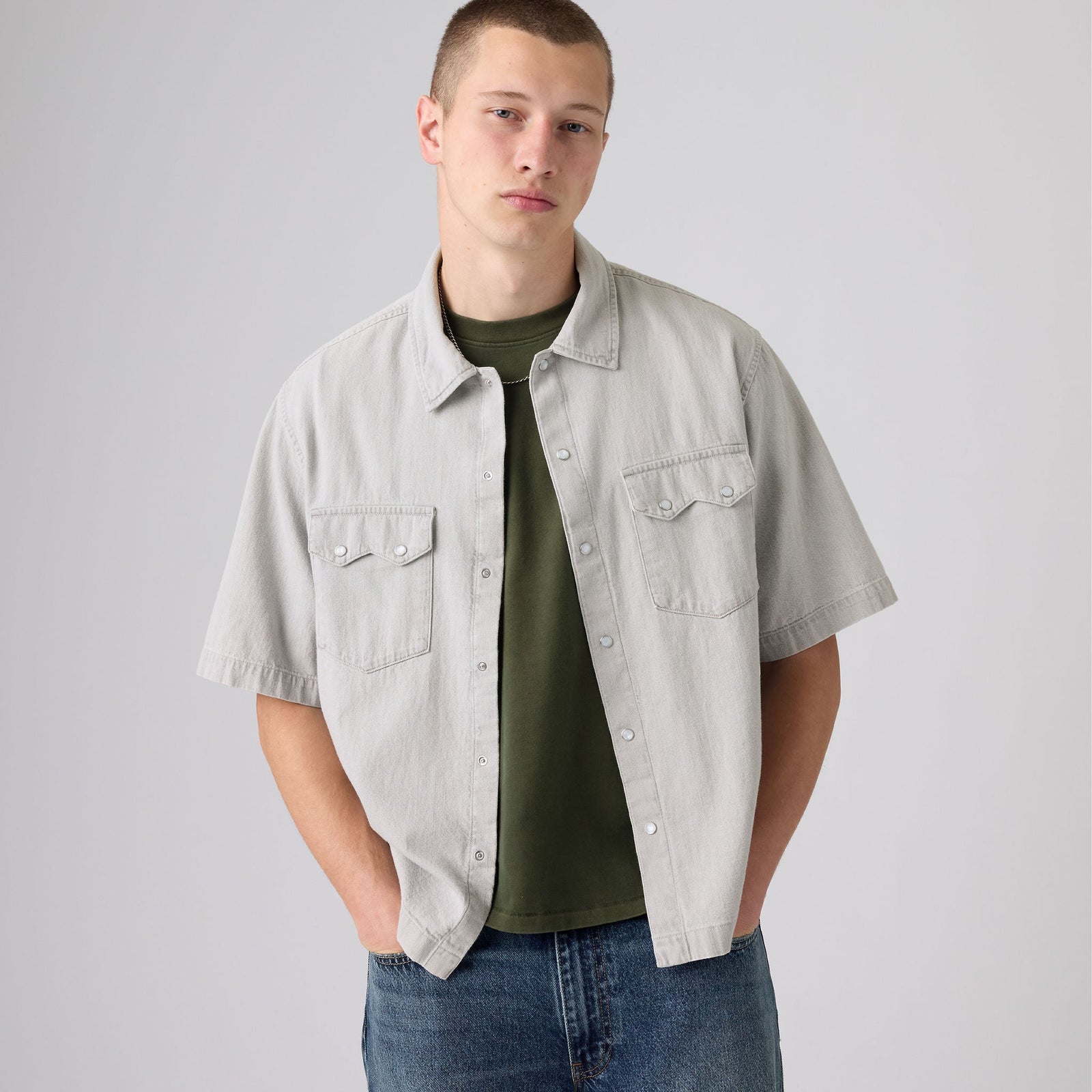 Main 1 - Levi's® Men's Short-Sleeve Boxy Western Shirt - 005H70005