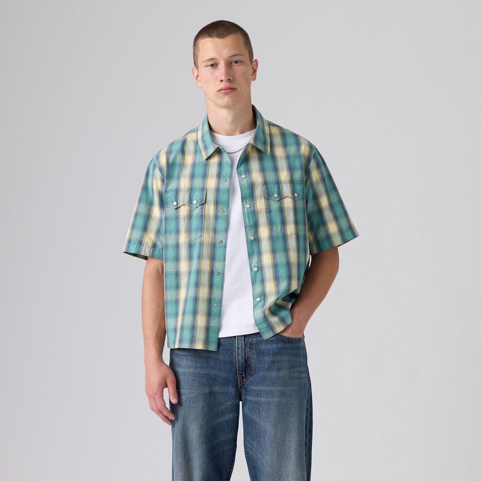 Main 4 - Levi's® Men's Short-Sleeve Boxy Western Shirt - 005H70007