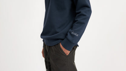 Navy hoodie with Levi's logo on sleeve