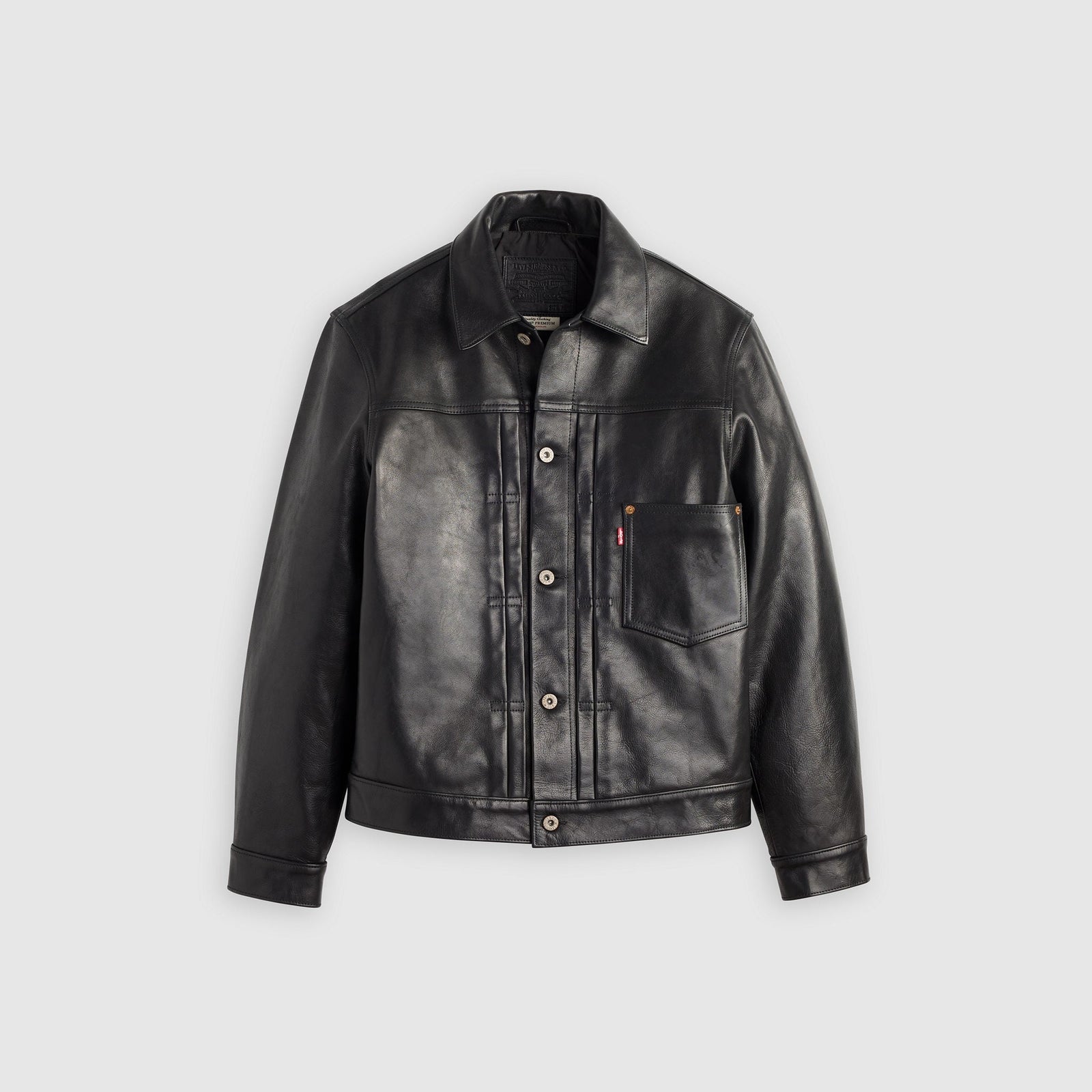 Main 4 - Levi's® Men's Type I Leather Jacket - 005PT0001