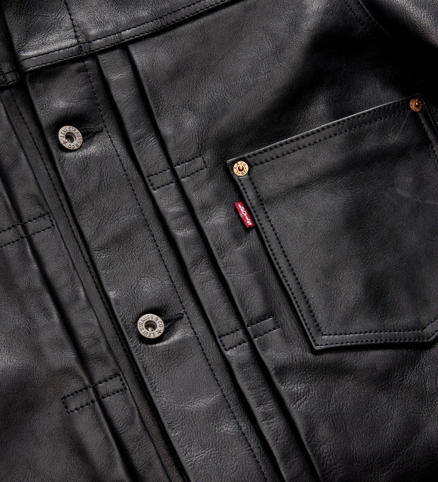 Main 6 - Levi's® Men's Type I Leather Jacket - 005PT0001