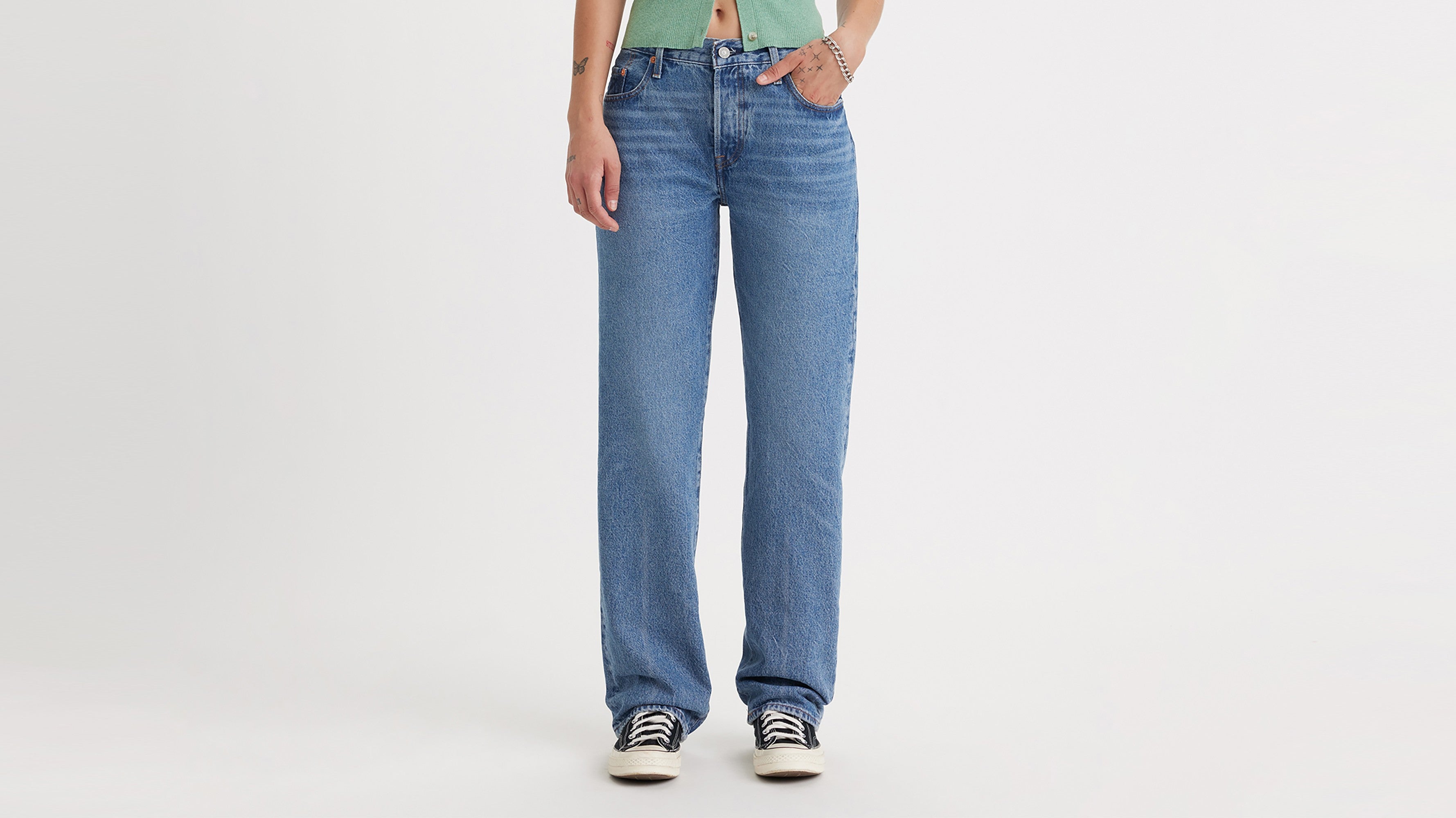 Women s 501 90s Jeans in Light Indigo Worn In