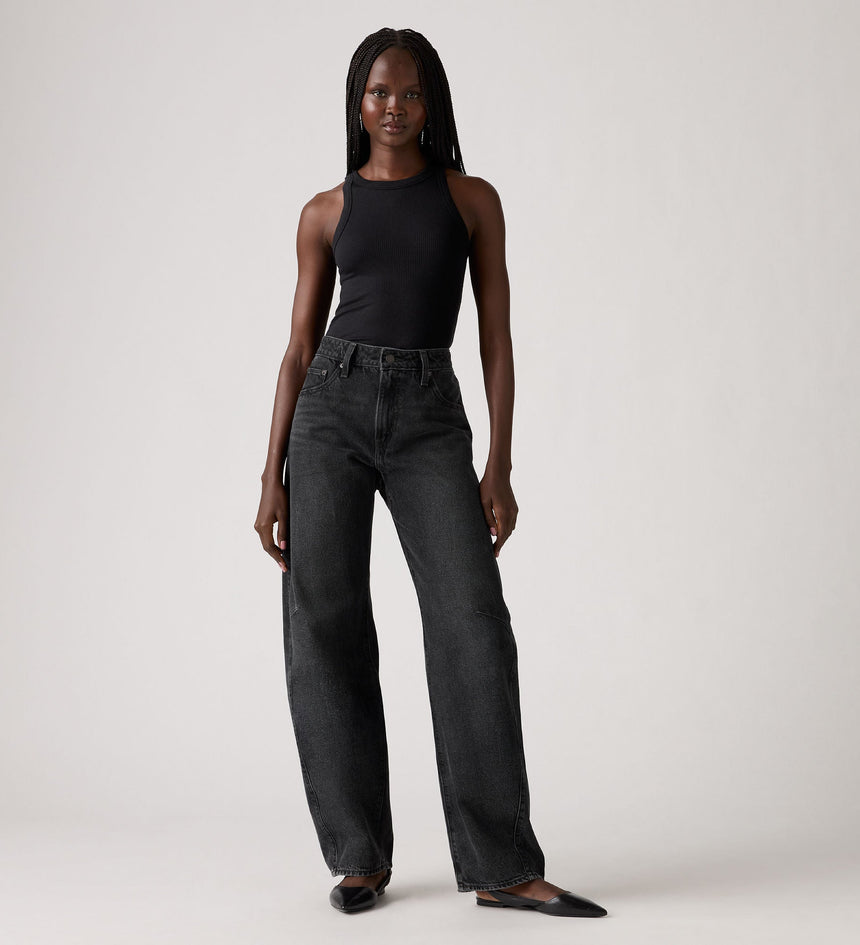 Women's Baggy Dad Barrel Jeans Rebel Edge – Mid Rise Fit